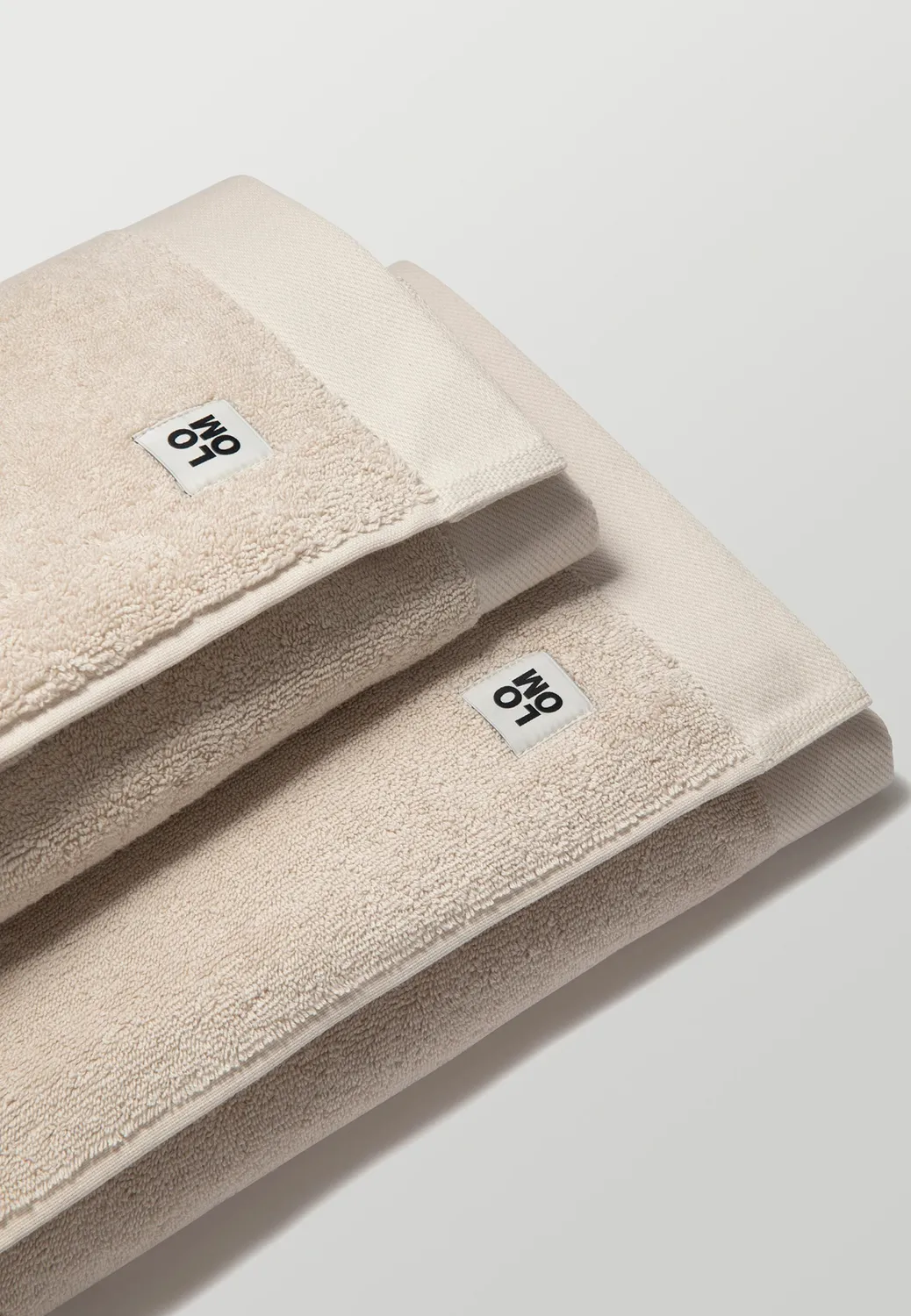 Loom serviette de bain serviette beige 50x100 moelleuse