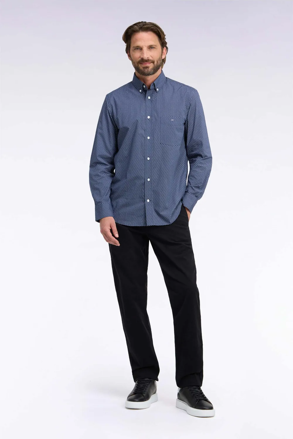 Eden Park pantalon chino noir stretch coupe droite