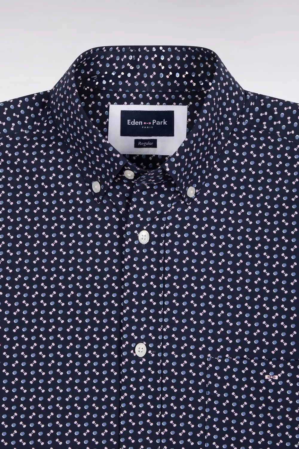 Eden Park chemise marine coton micromotifs homme