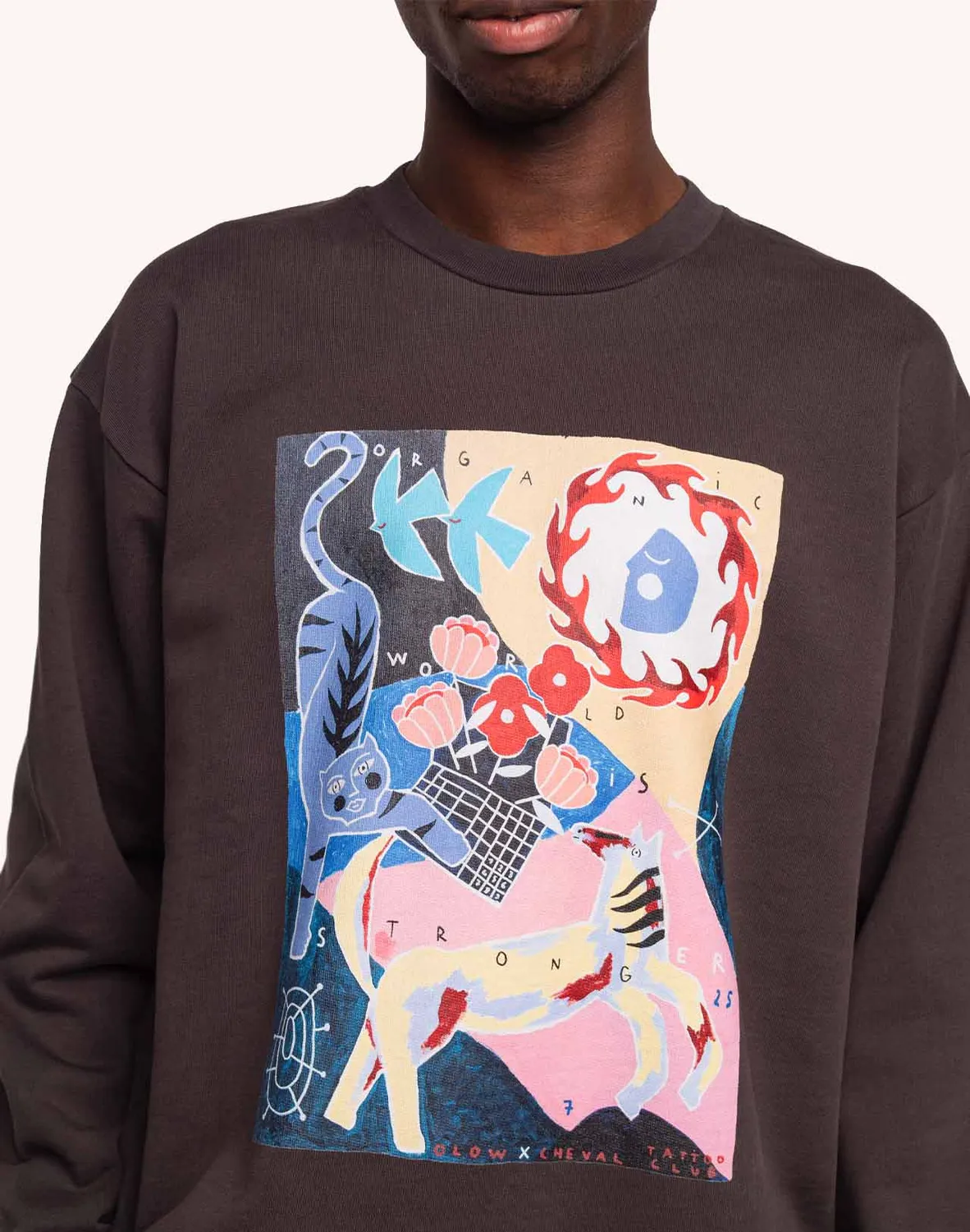 Olow Organic World sweat noir carbone coton bio