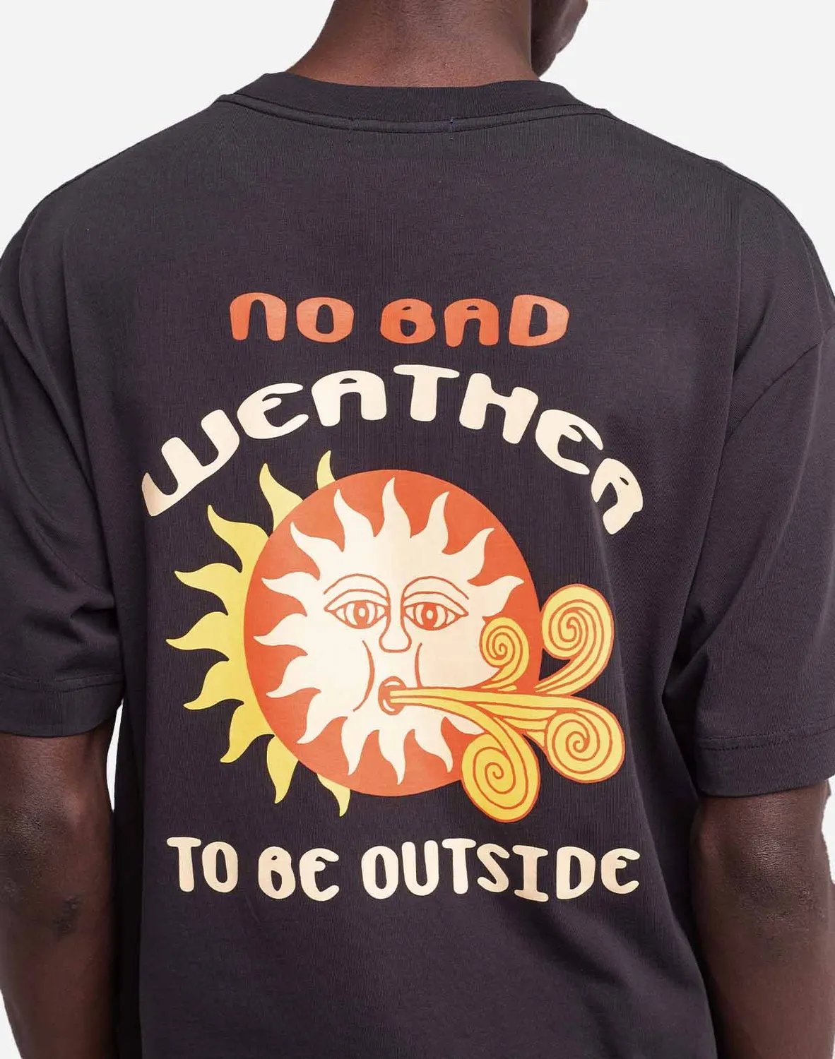OLOW Weather t-shirt ample noir carbone coton bio