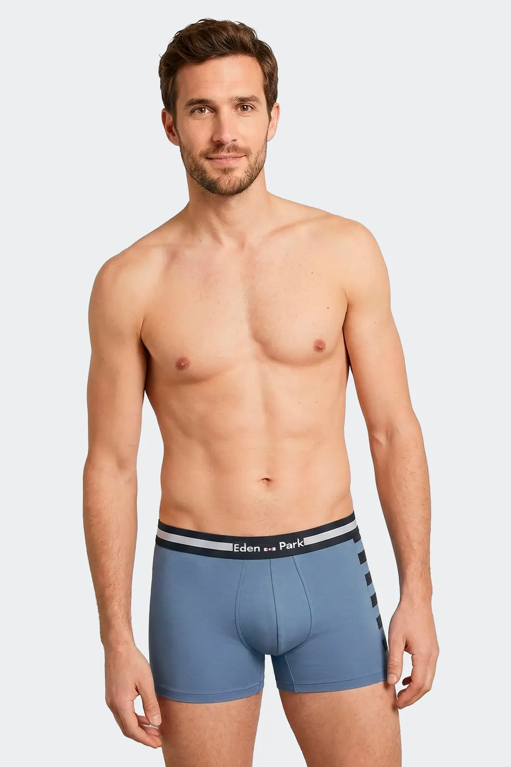 Eden Park lot 2 boxers coton stretch bleu marine ciel