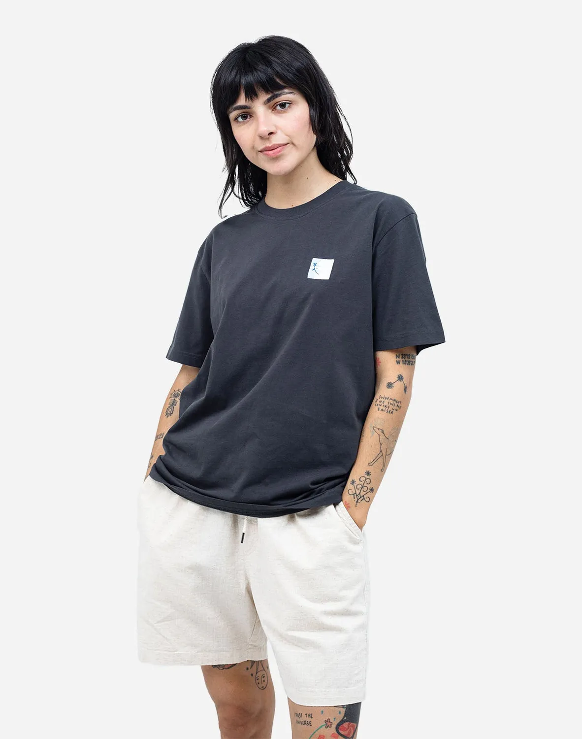 OLOW Good Time t-shirt noir carbone coton bio