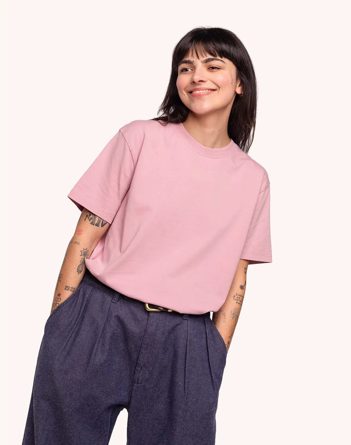OLOW Basico T-shirt rose lila coton bio
