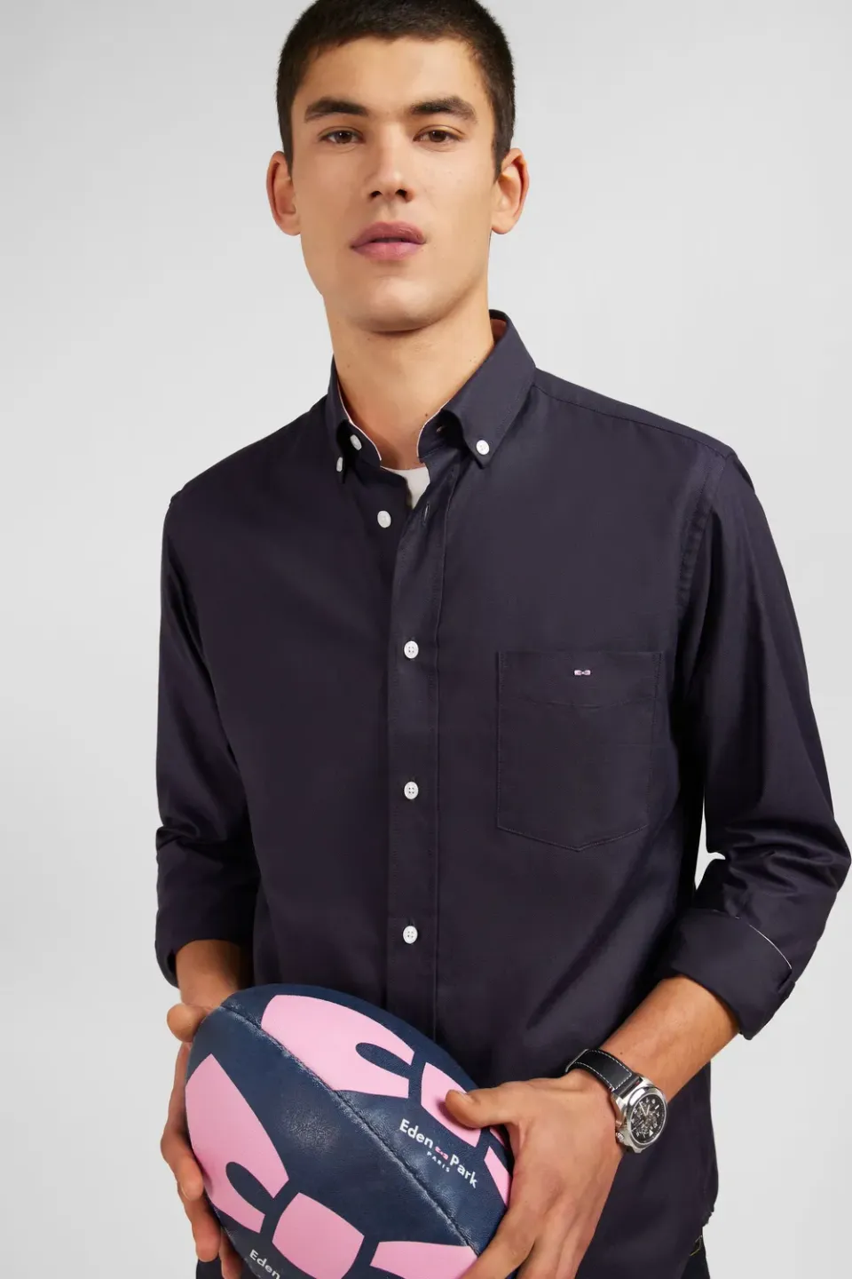 Eden Park chemise homme coton Oxford gris foncé M
