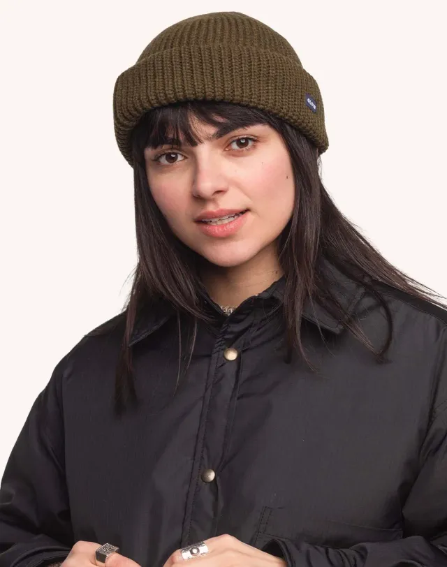 OLOW Laban bonnet kaki laine mérinos