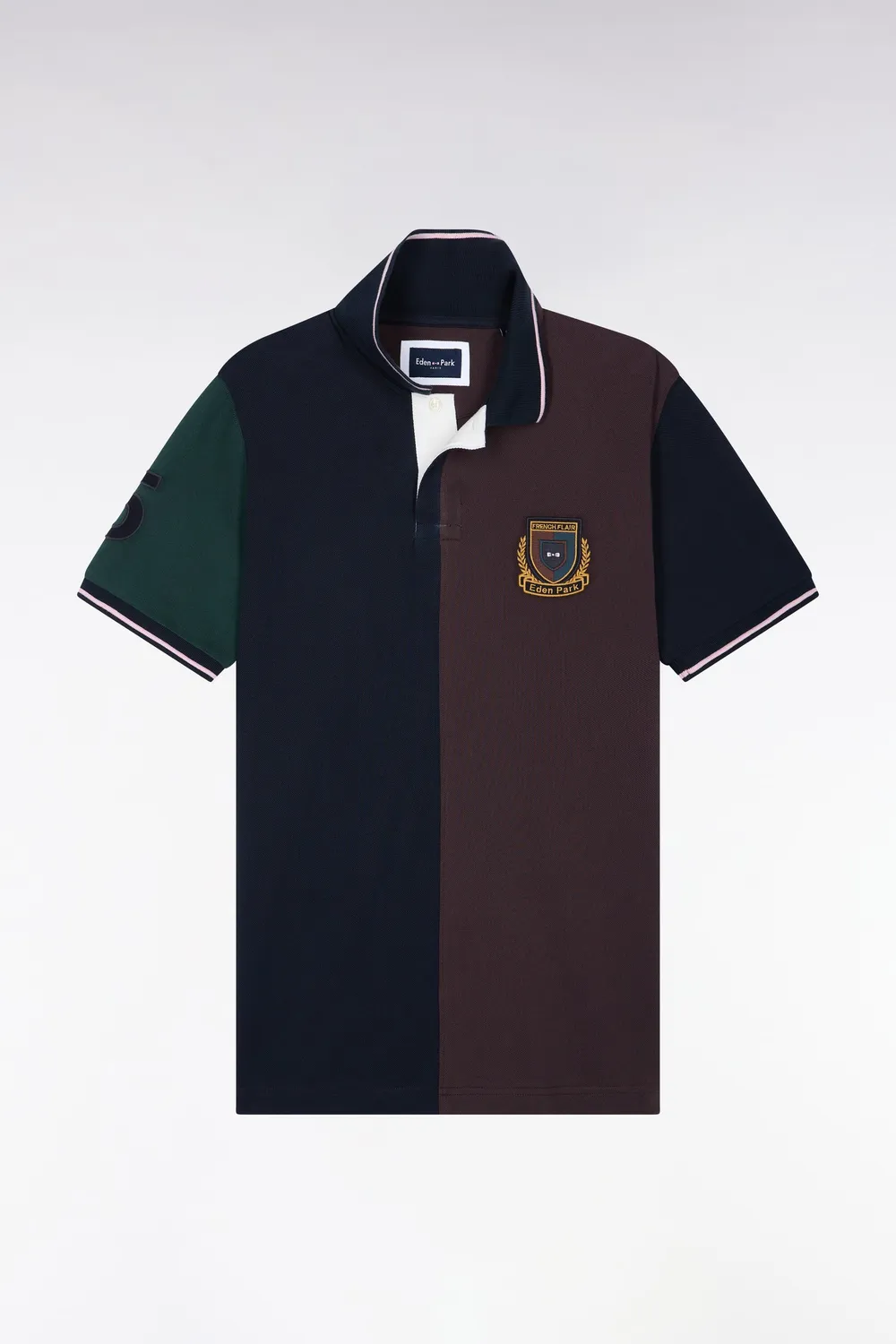 Eden Park polo homme coton marron marine coupe droite M