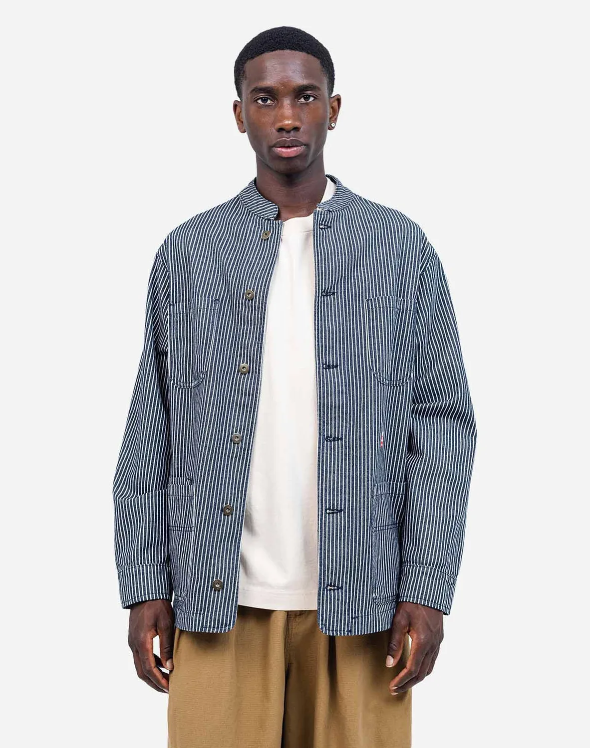 OLOW Handy Stripes veste jean rayée coton bio