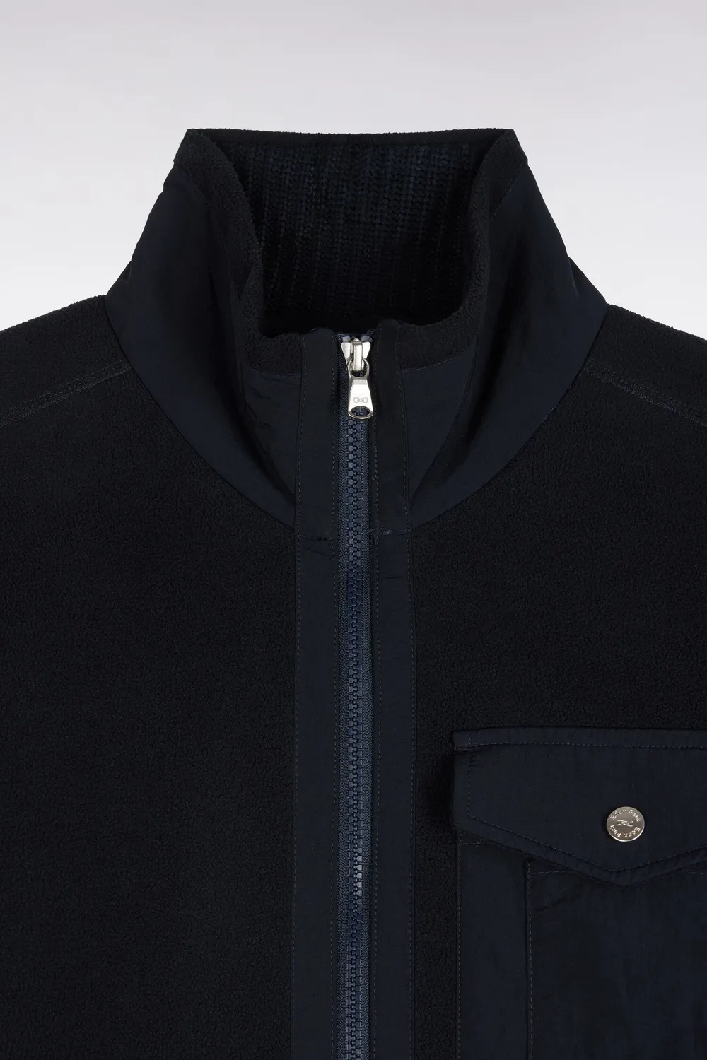 Eden Park sweat zippé bouclettes marine coupe droite