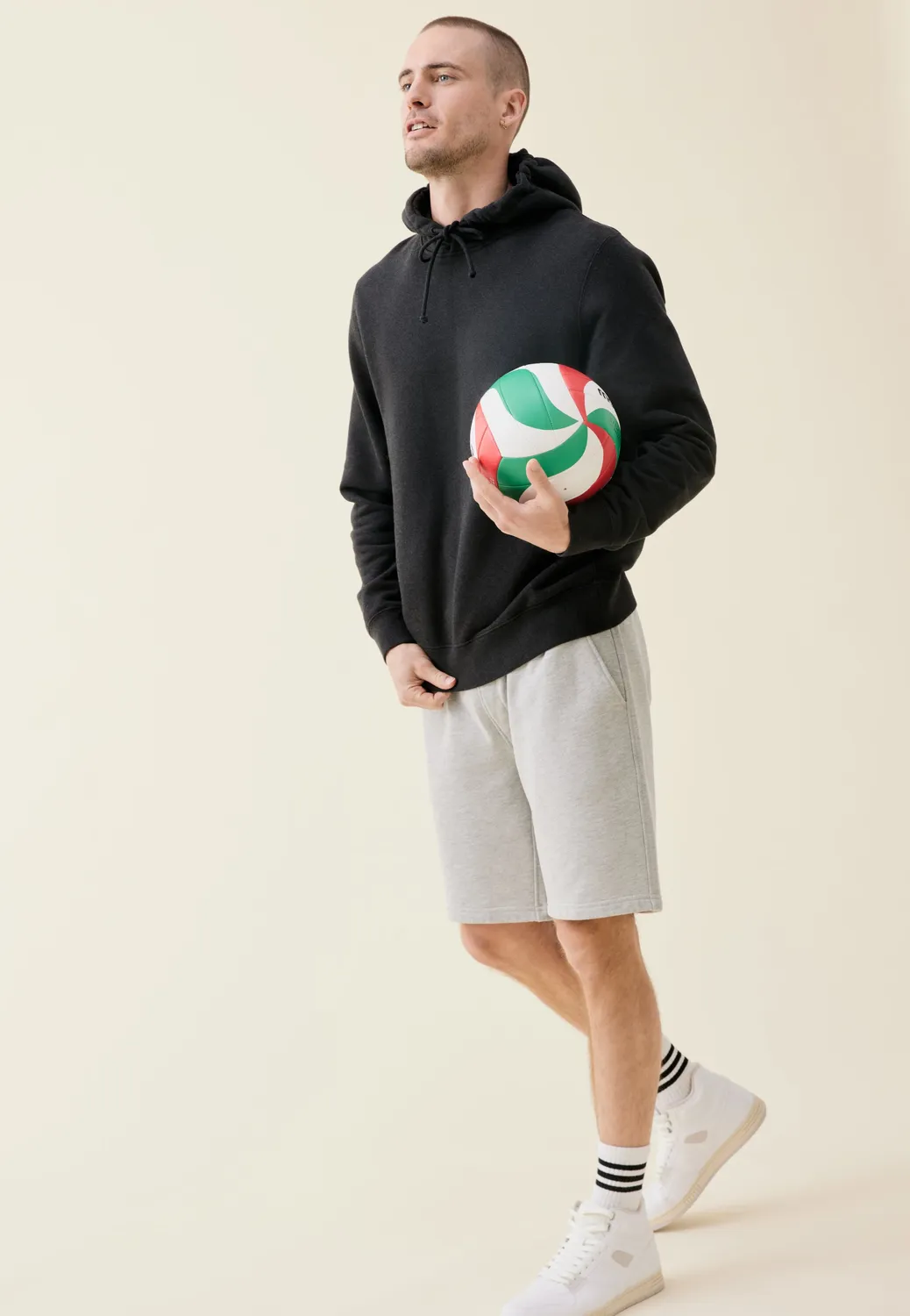 Loom short molleton coton bio gris clair