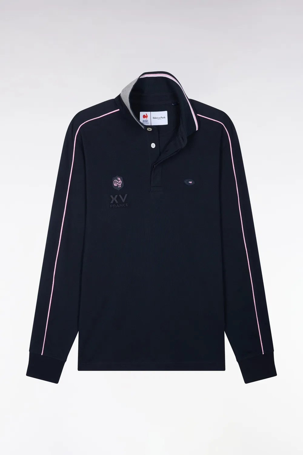 Eden Park XV France polo marine manches longues coton
