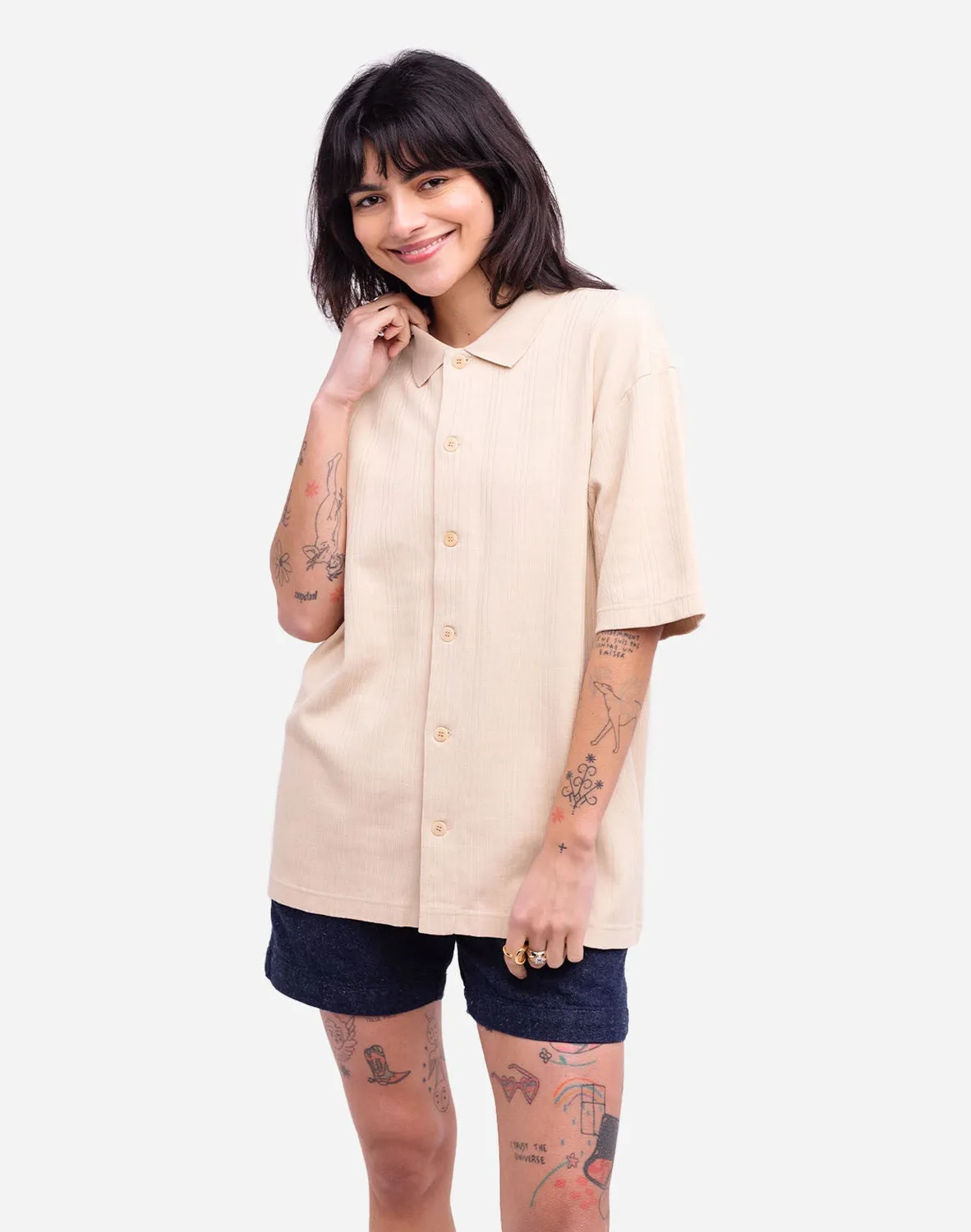 Olow Cheech polo en coton crème homme