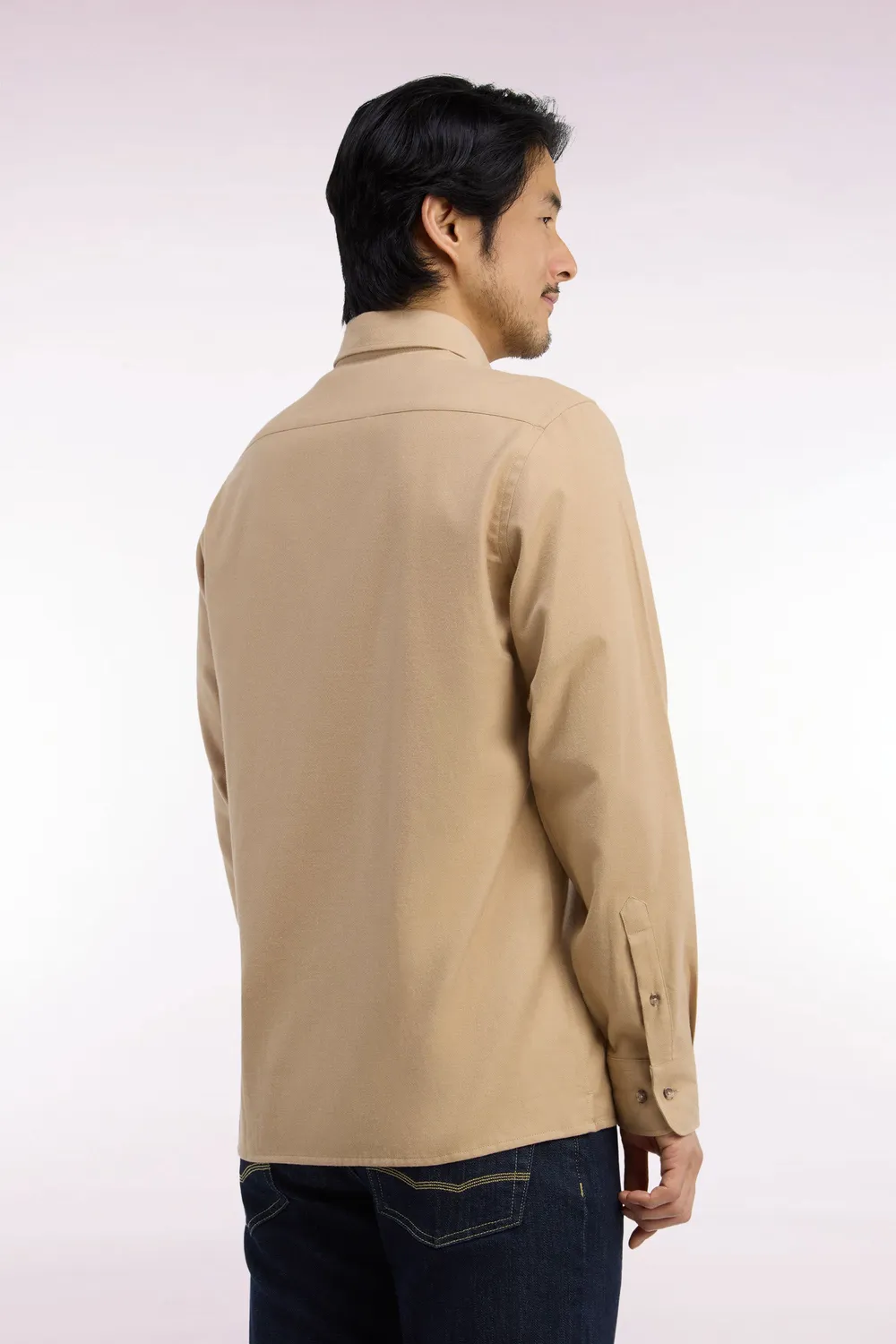 Eden Park Chemise Coton Caramel Coupe Droite