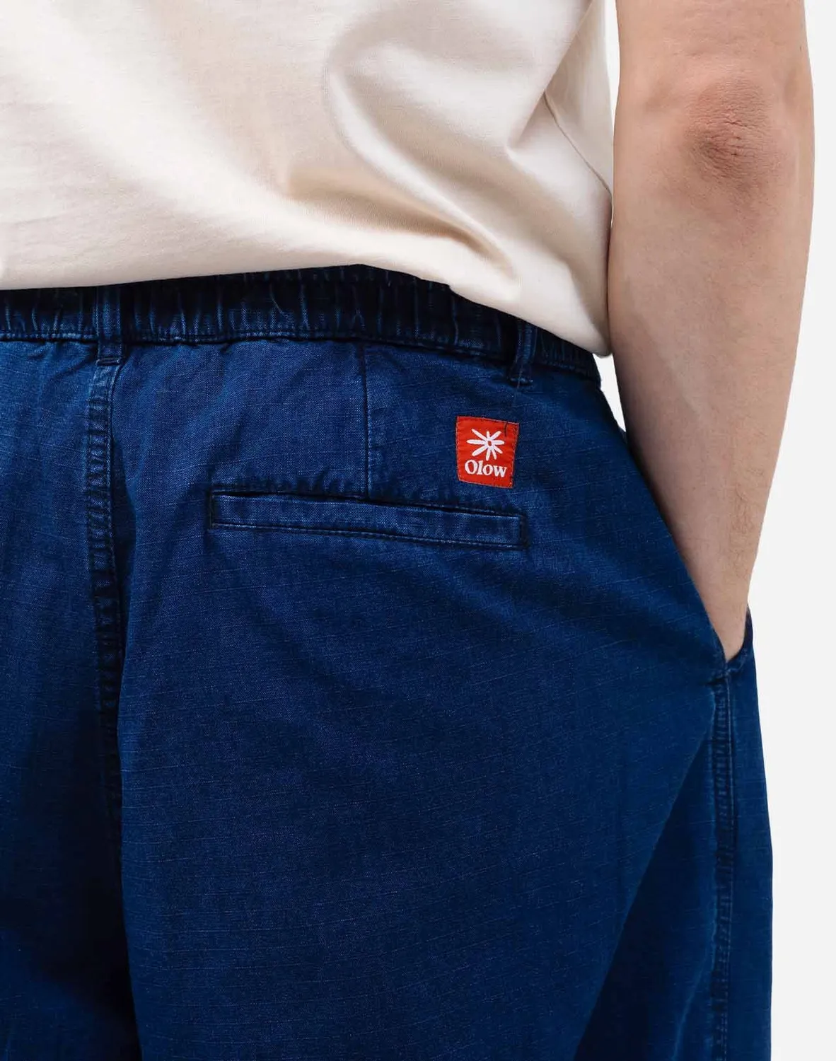 Olow Cargeot pantalon denim bleu ample