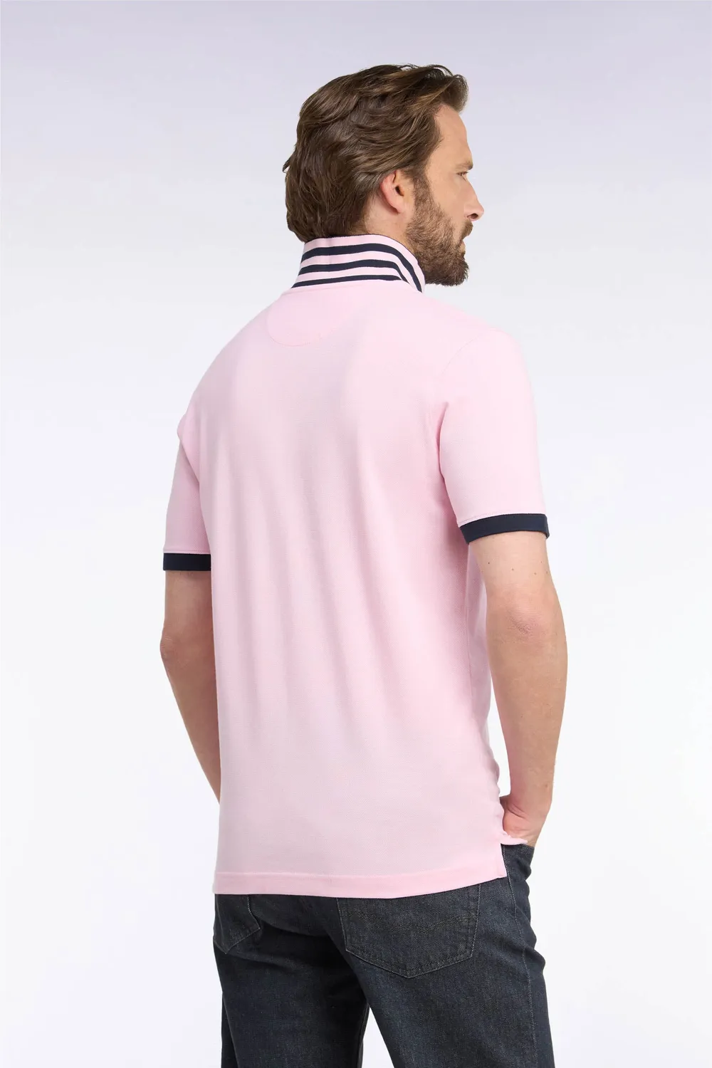 Eden Park polo coton Pima rose manches courtes droit