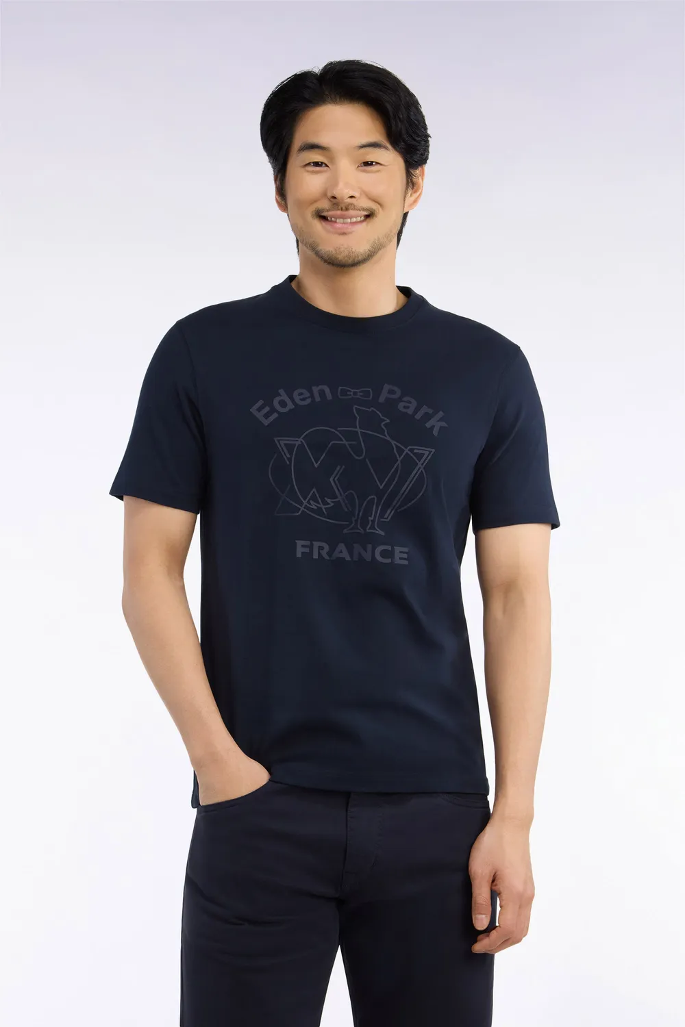 Eden Park XV de France t-shirt homme marine coupe droite