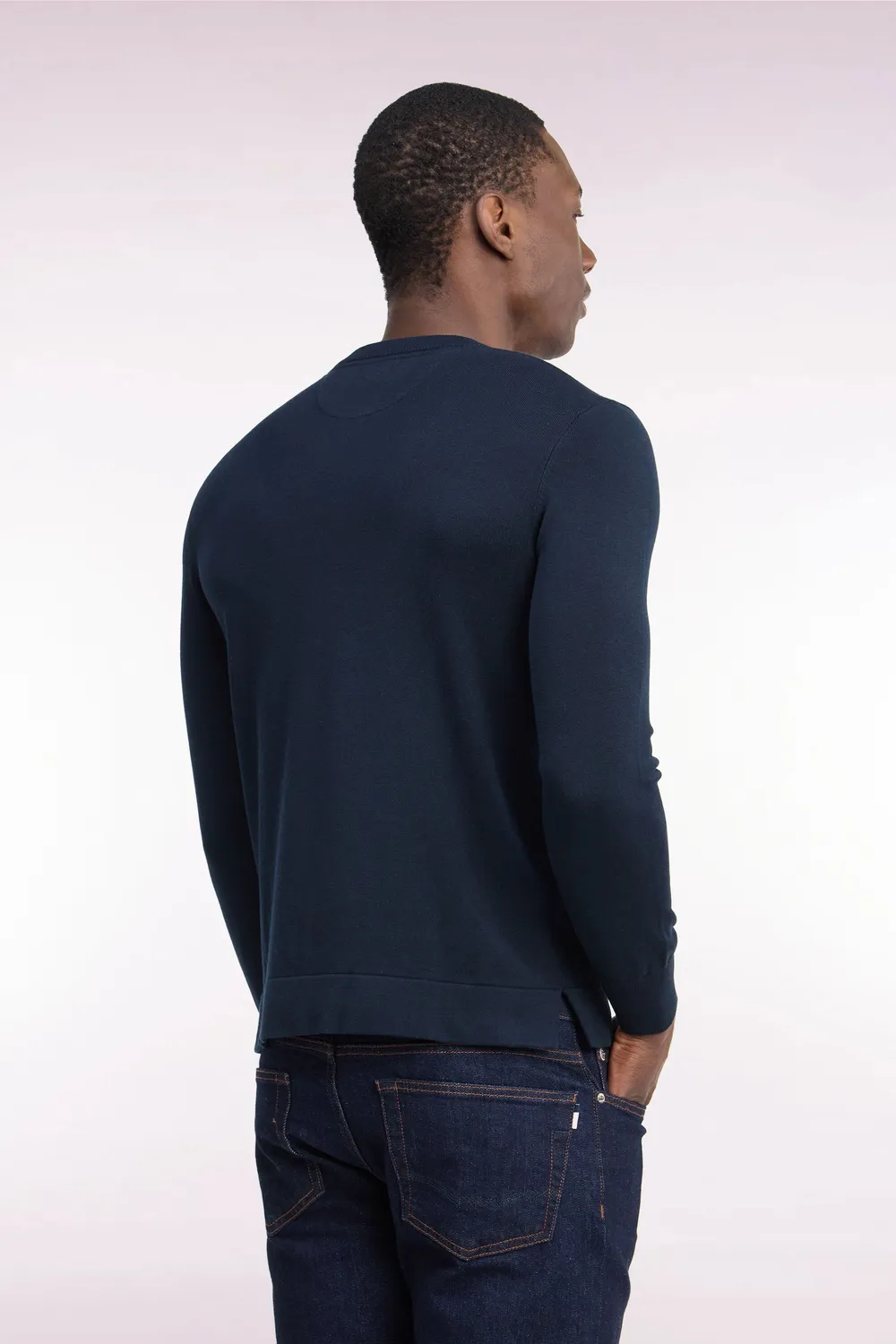 Eden Park pull col rond coton marine homme