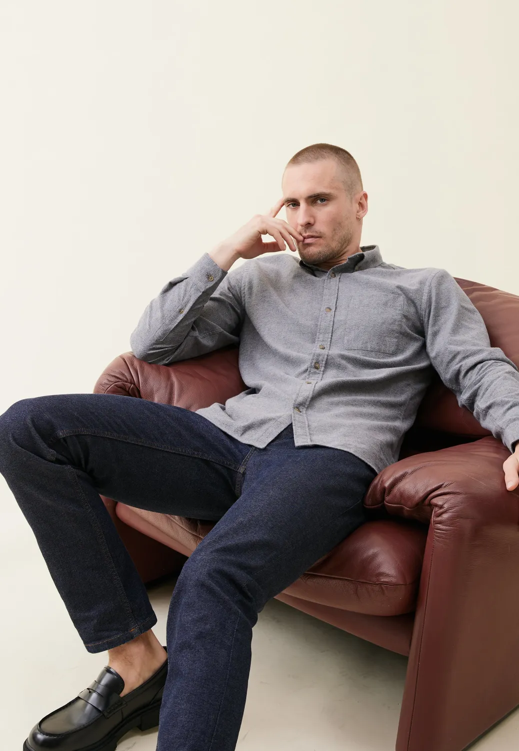 Loom La chemise en flanelle chemise camel L chaude