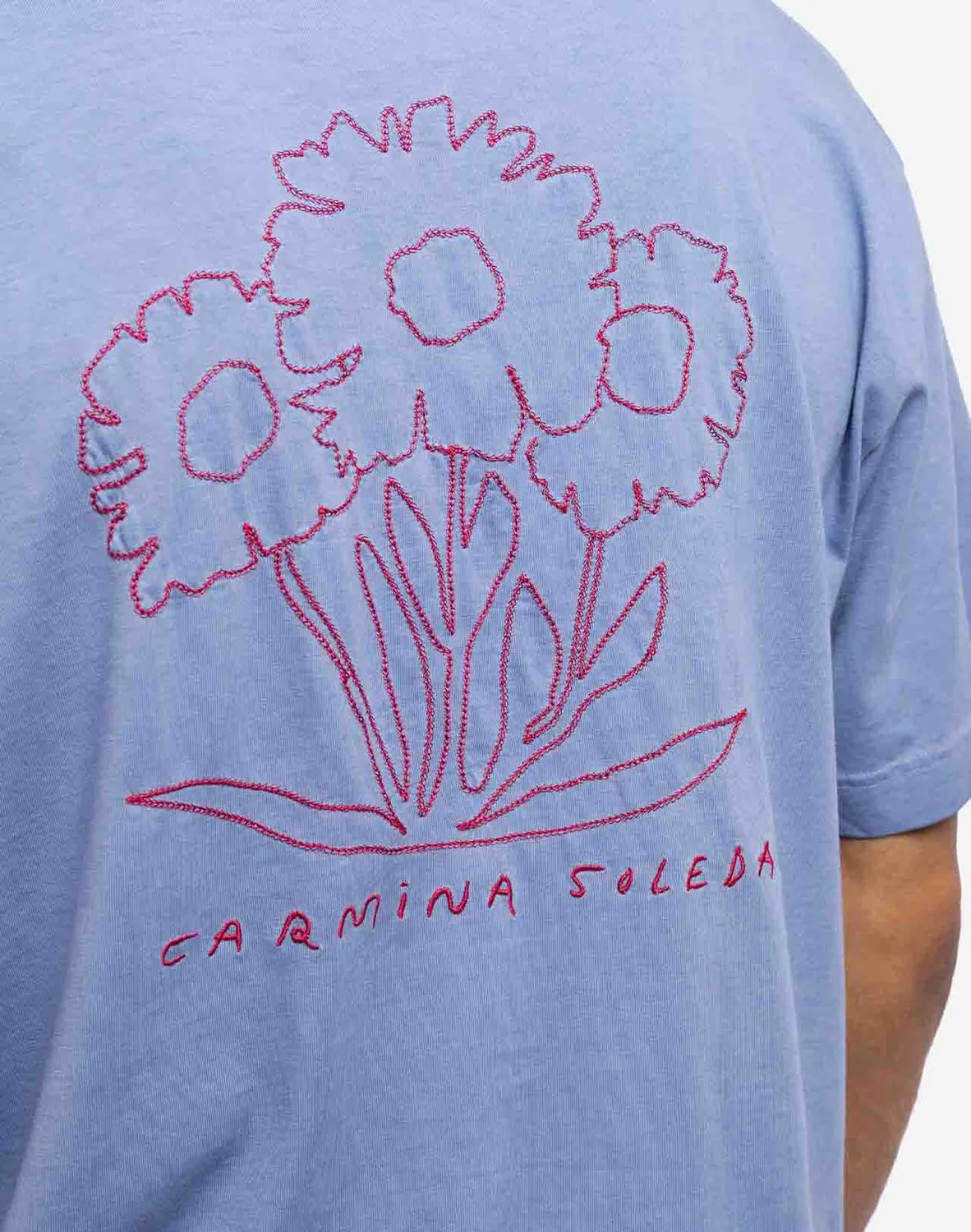 OLOW Carmina t-shirt loose bleu azure teinture pigment