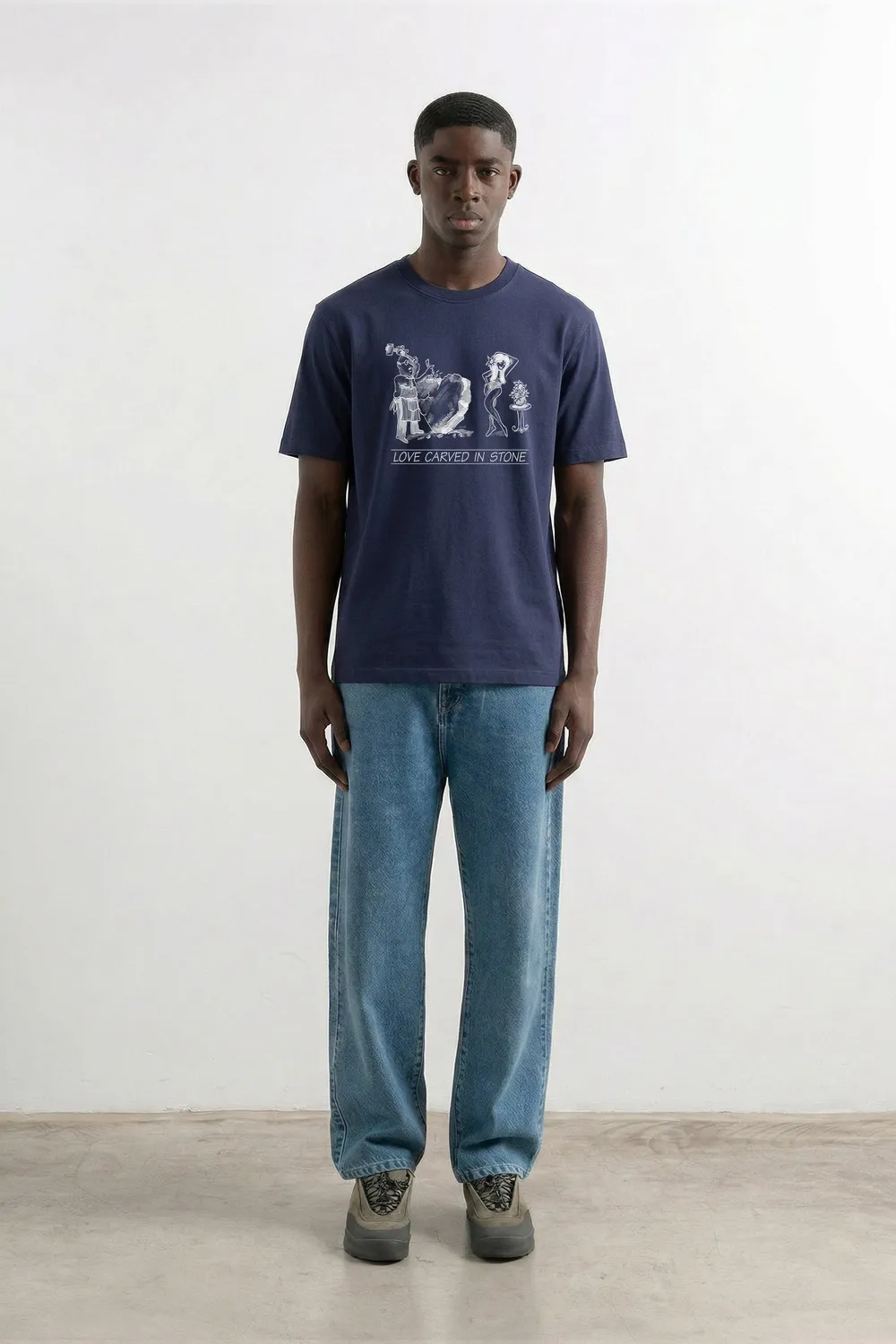 Edmmond Studios Arts Lab Plain Navy t-shirt bleu marine imprimé