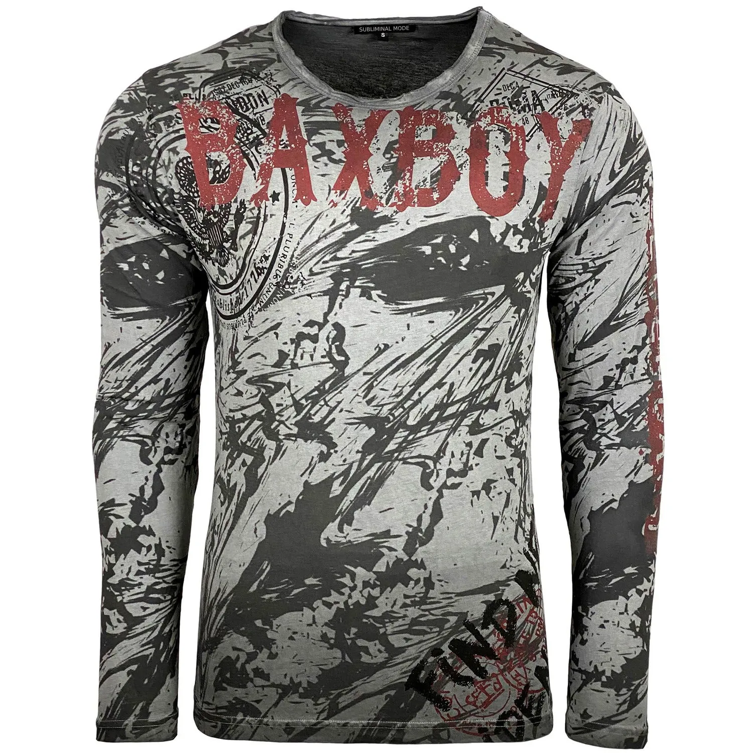 Subliminal Mode BX701 t-shirt homme camel manches longues
