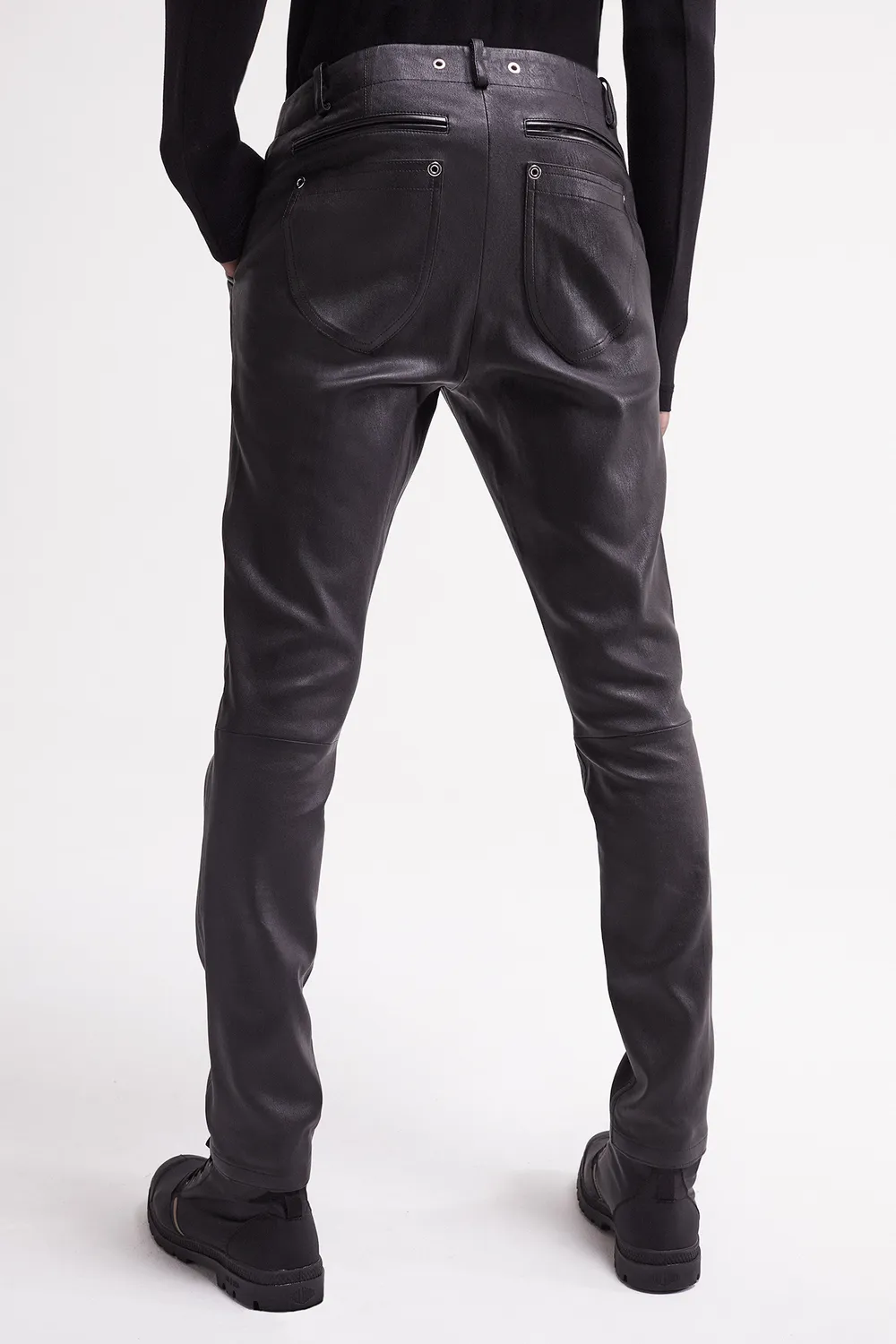 French Deal Sensation pantalon cuir agneau stretch