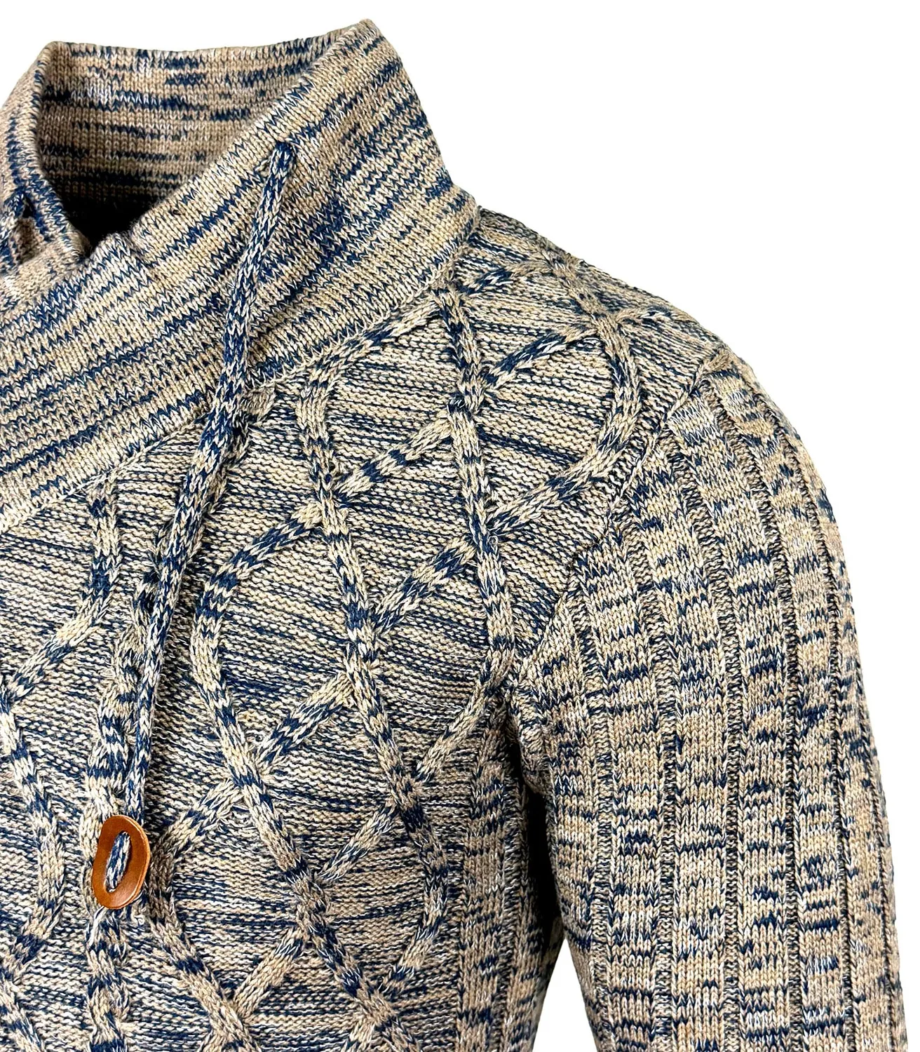 Subliminal Mode BX292 pull homme col montant bleu