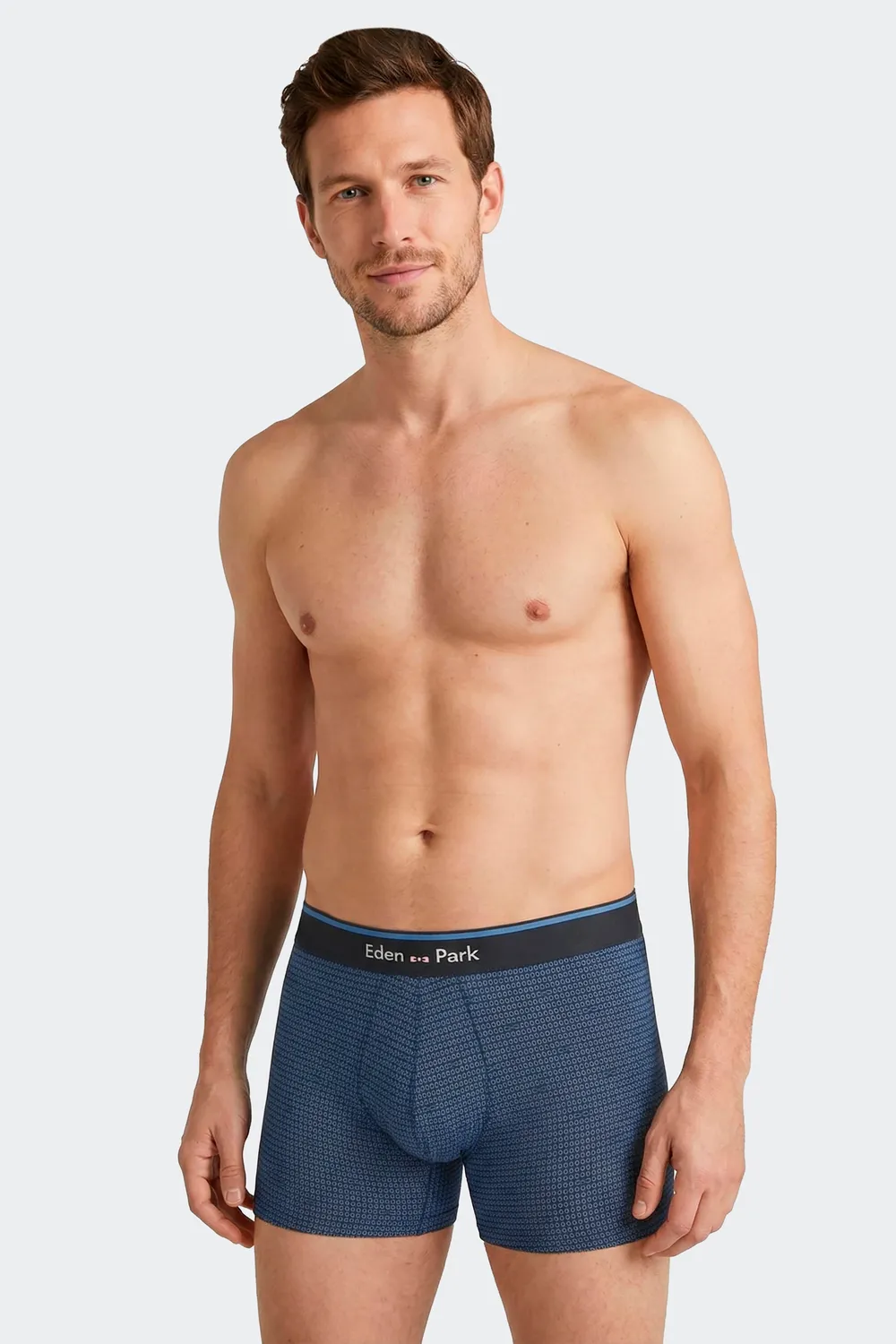 Eden Park lot 2 boxers coton marine imprimé