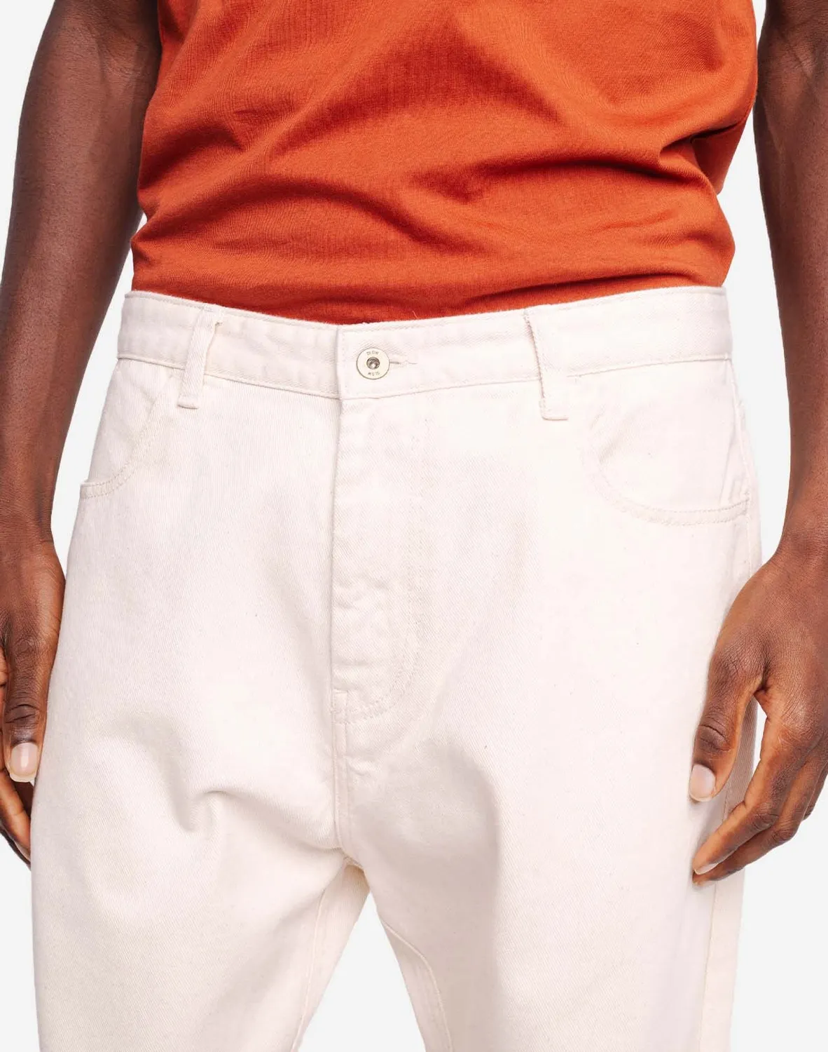 OLOW Jacquot pantalon homme écru coupe droite