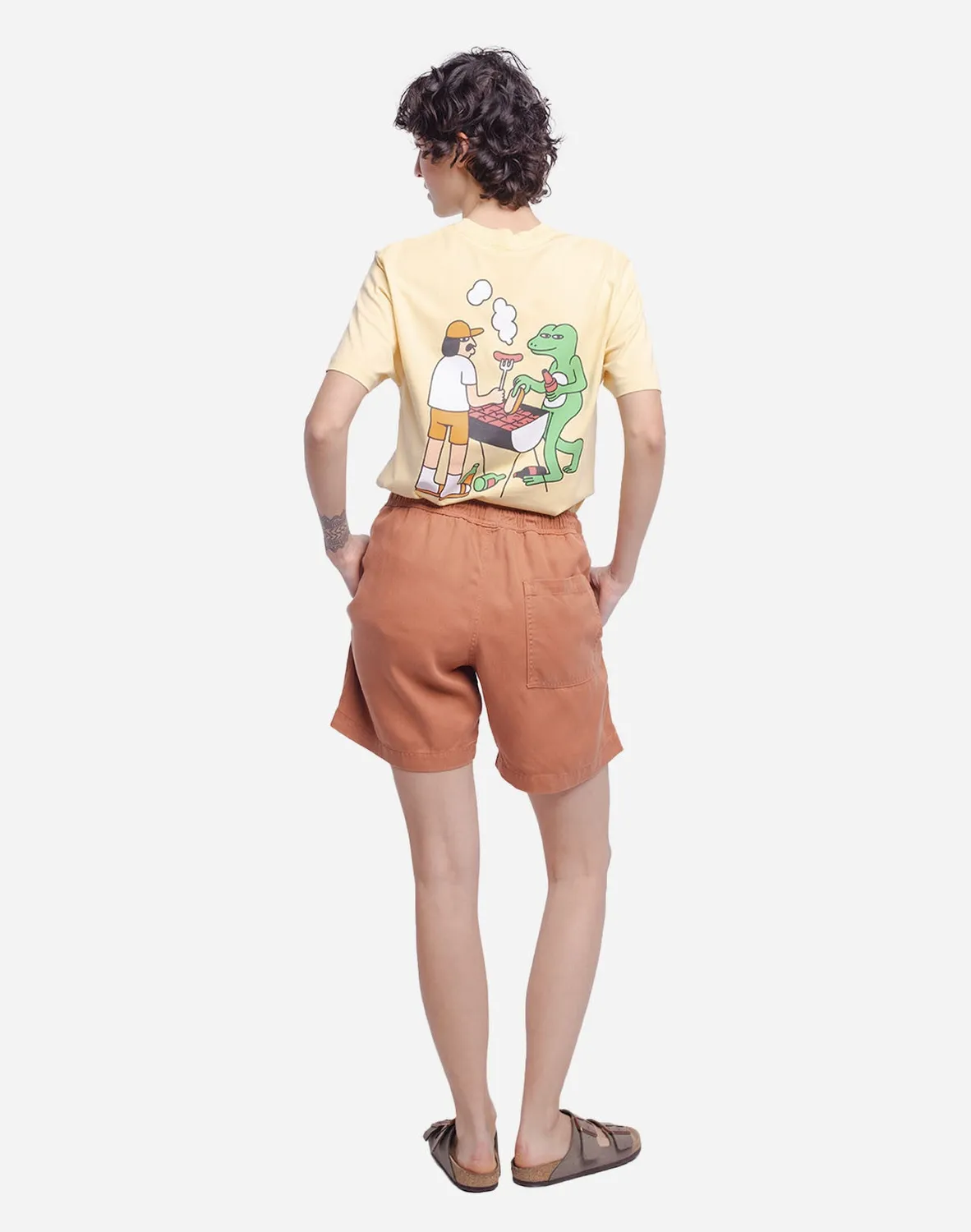 Olow Bodhi short terre de Sienne Tencel