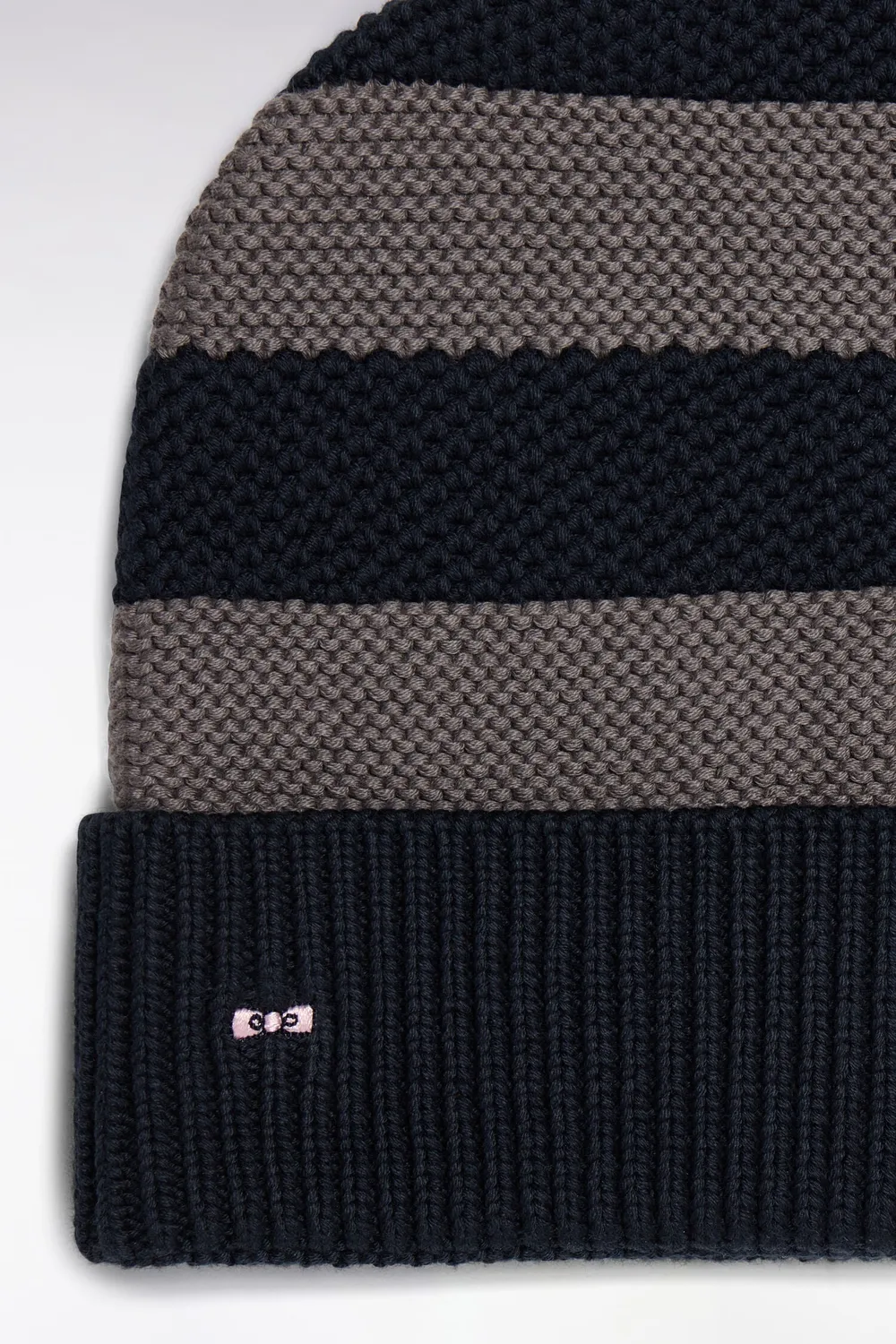 Eden Park Tricolore bonnet coton gris marine TU rayé
