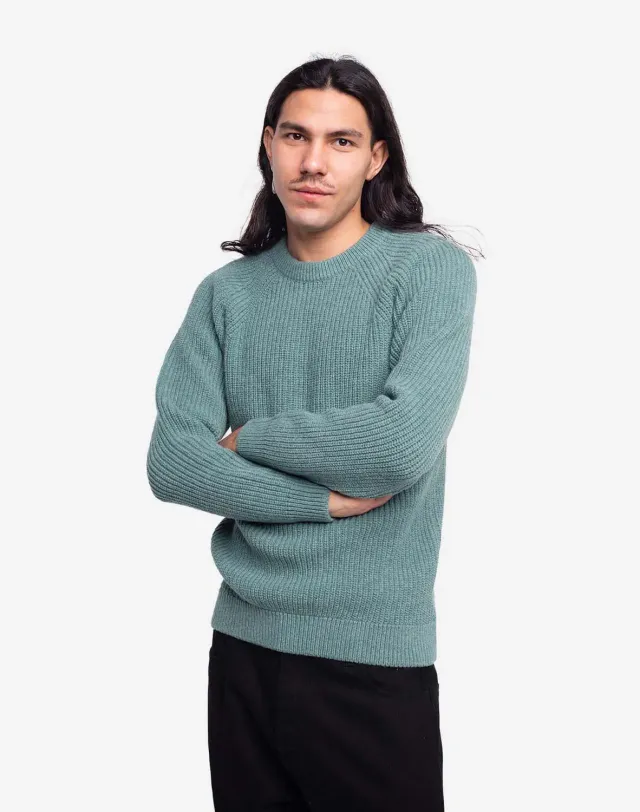 Olow Equinoxe pull vert émeraude fibres recyclées