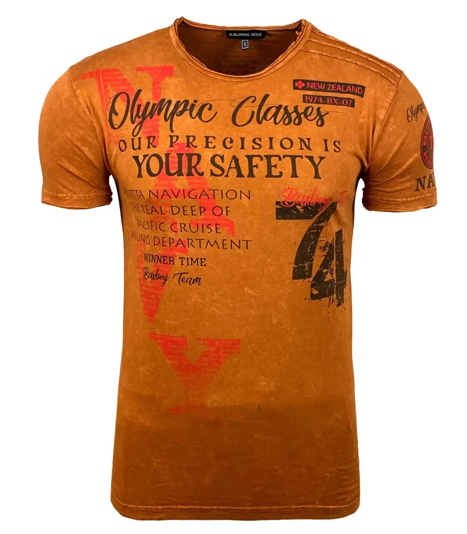 Subliminal Mode BX119 t-shirt homme délavé gris foncé