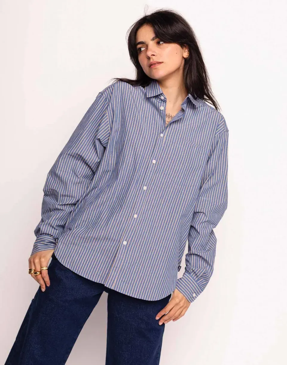 OLOW Nago Randal chemise bleu clair rayures