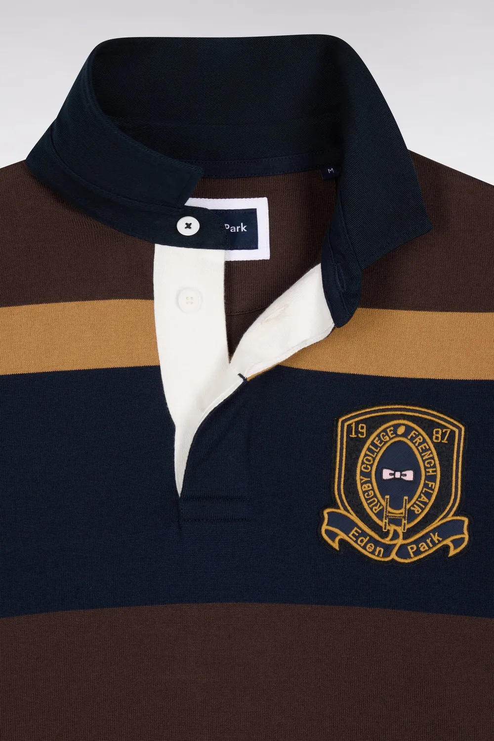 Eden Park College maillot rayé marron rugby manches longues