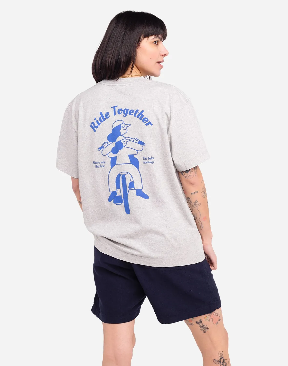 Olow Héritage t-shirt ample gris chiné bio