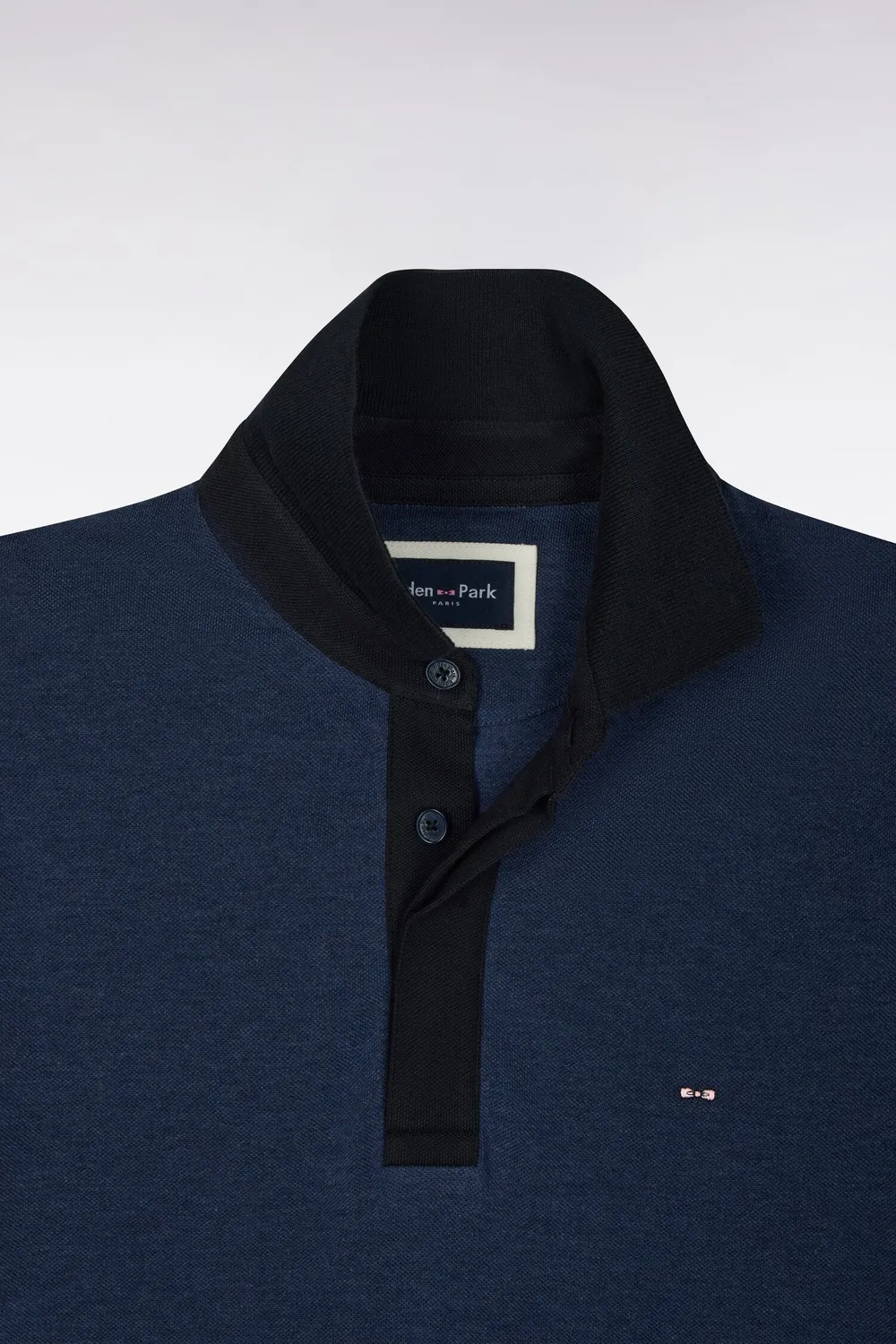 Eden Park Club Evolution polo coton bleu marine col contrasté