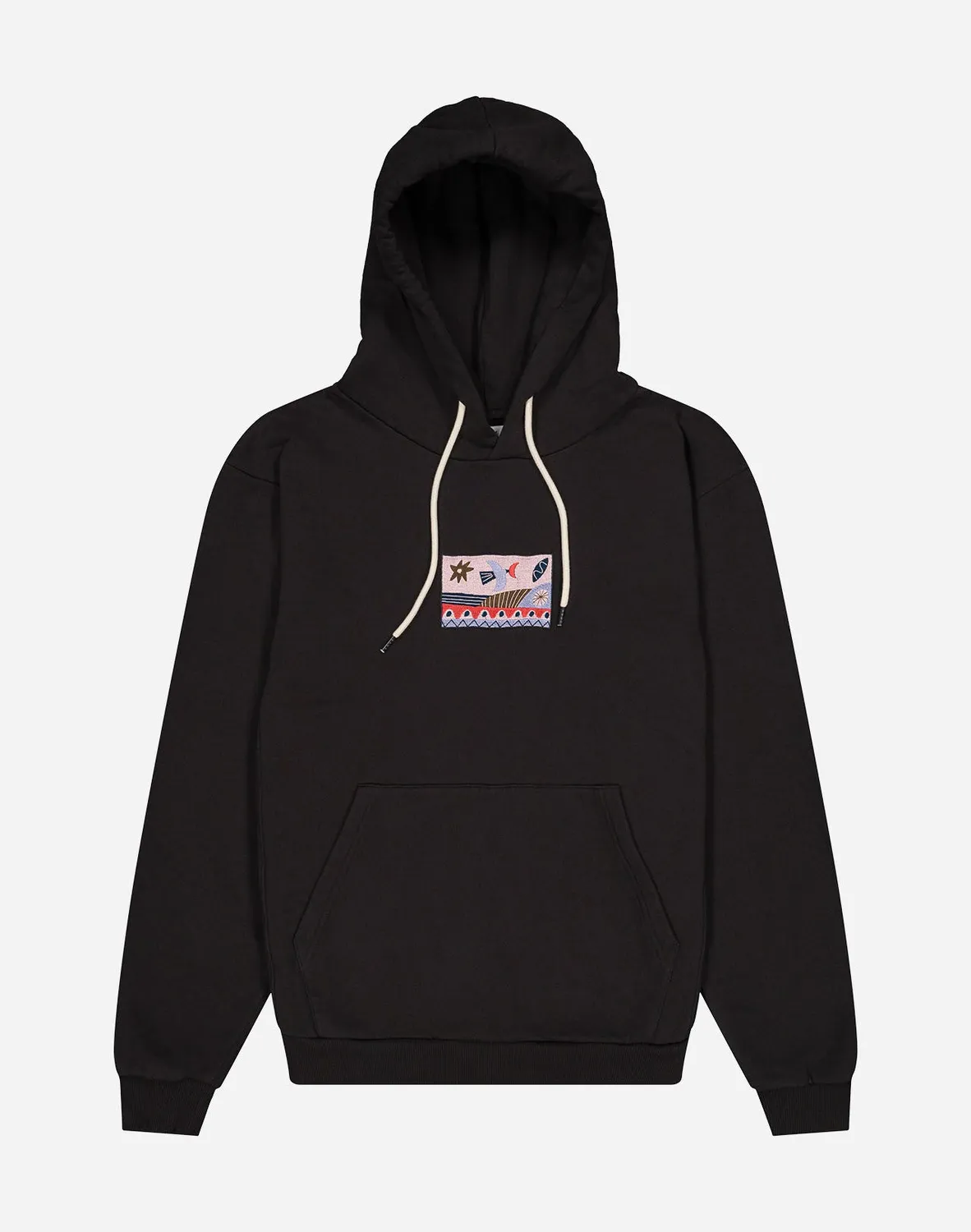 Olow Hood Hoodie noir carbone brodé molleton