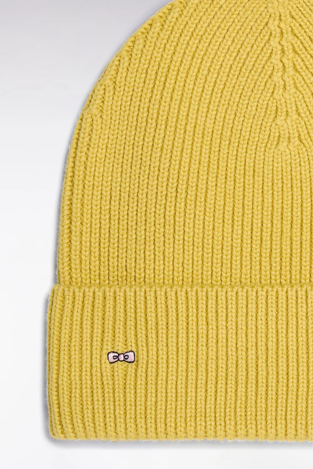 Eden Park bonnet côtelé jaune laine coton