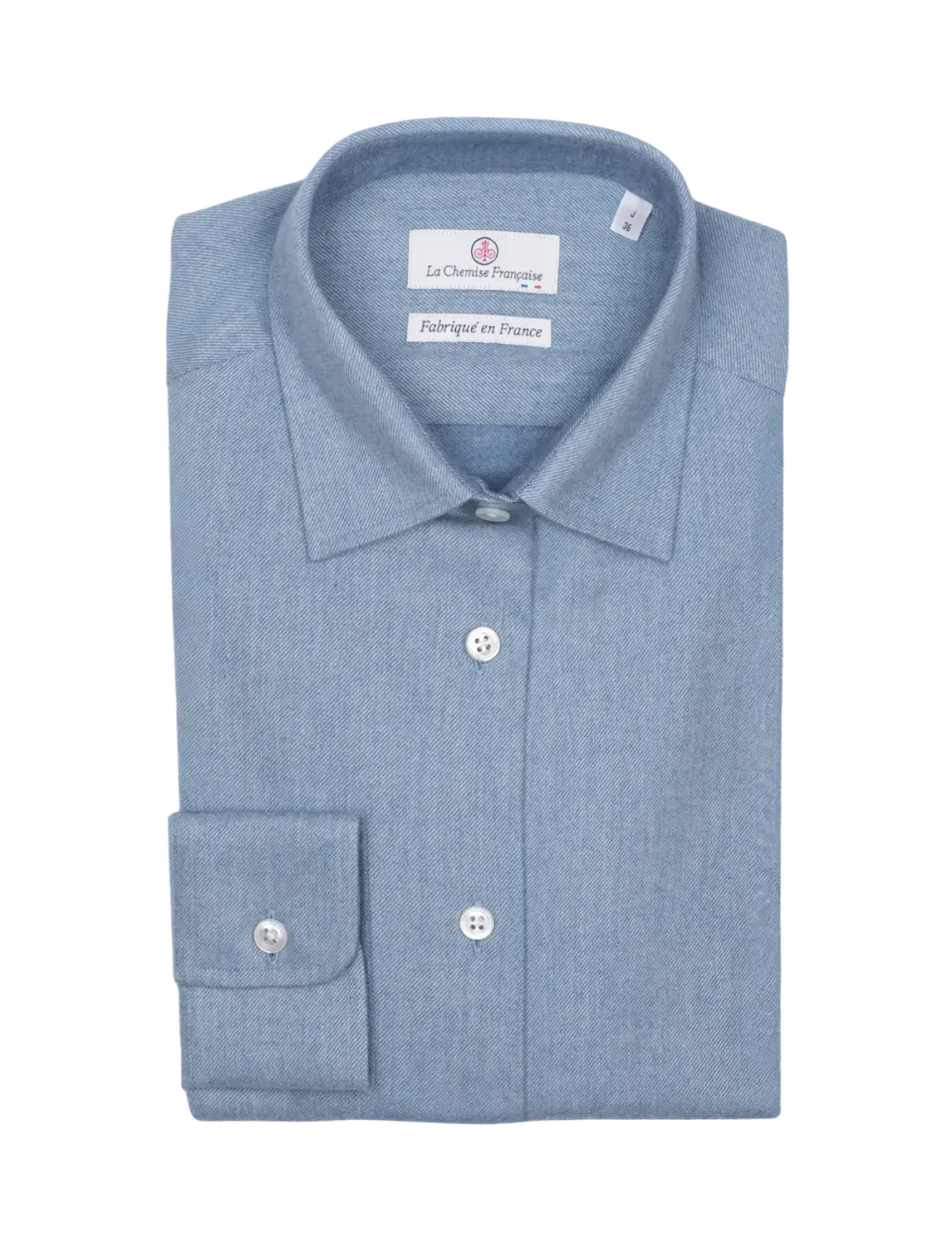 La Chemise Française Flanelle Chaude chemisier coton bleu glacier