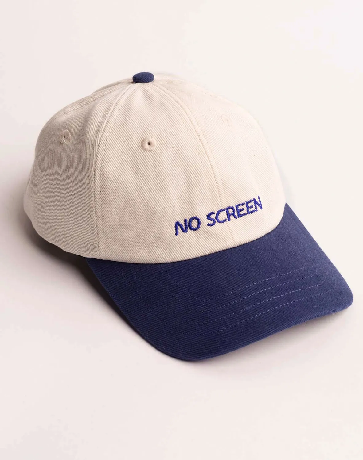 OLOW Just Sky Six Panel casquette écru bleu coton bio