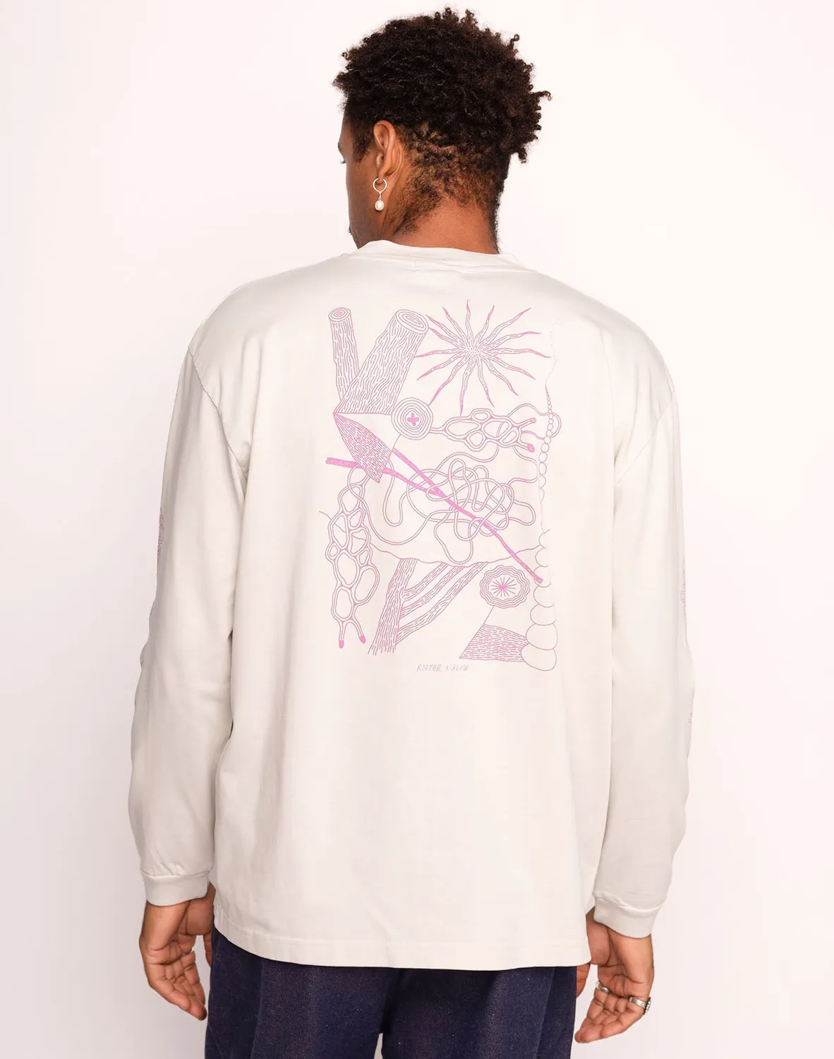 Olow Interconnexion t-shirt manches longues gris perle coton bio