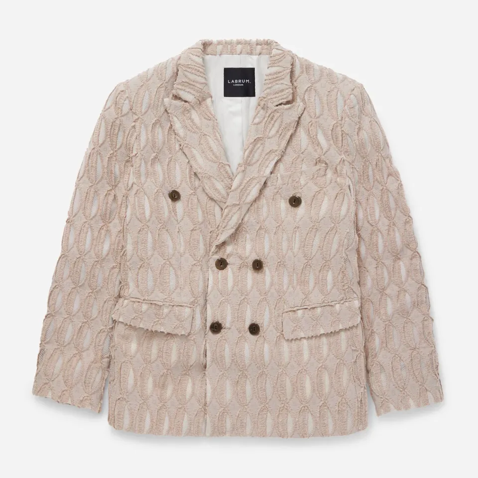 Labrum Monogram blazer homme rose blush jacquard