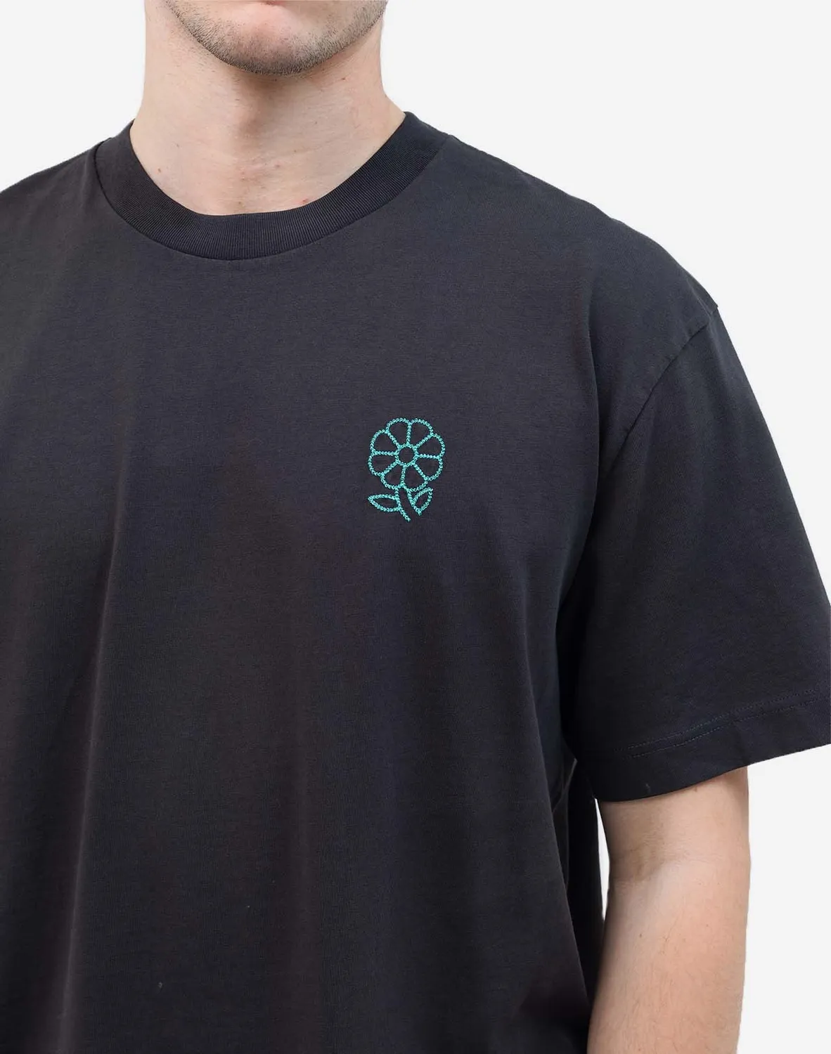 Olow Simple Life t-shirt ample noir carbone coton GOTS