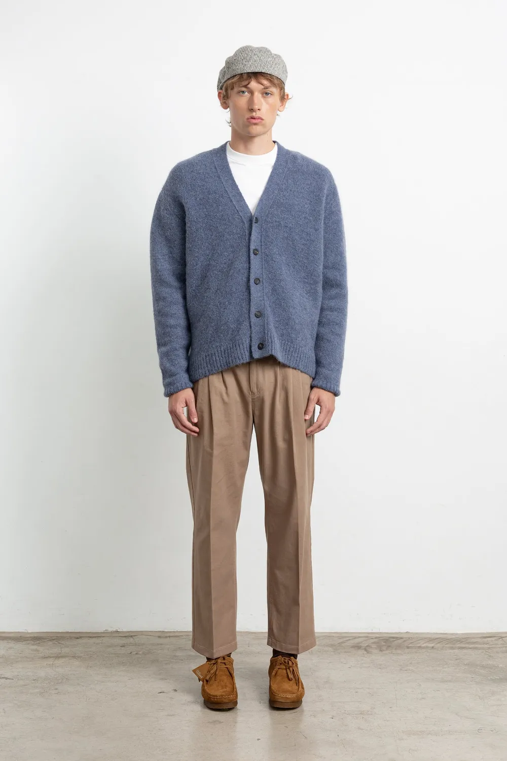Edmmond Studios Duck cardigan bleu foncé laine alpaga