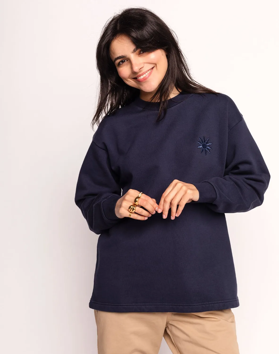 OLOW Lost Track sweat bleu dusk coton bio