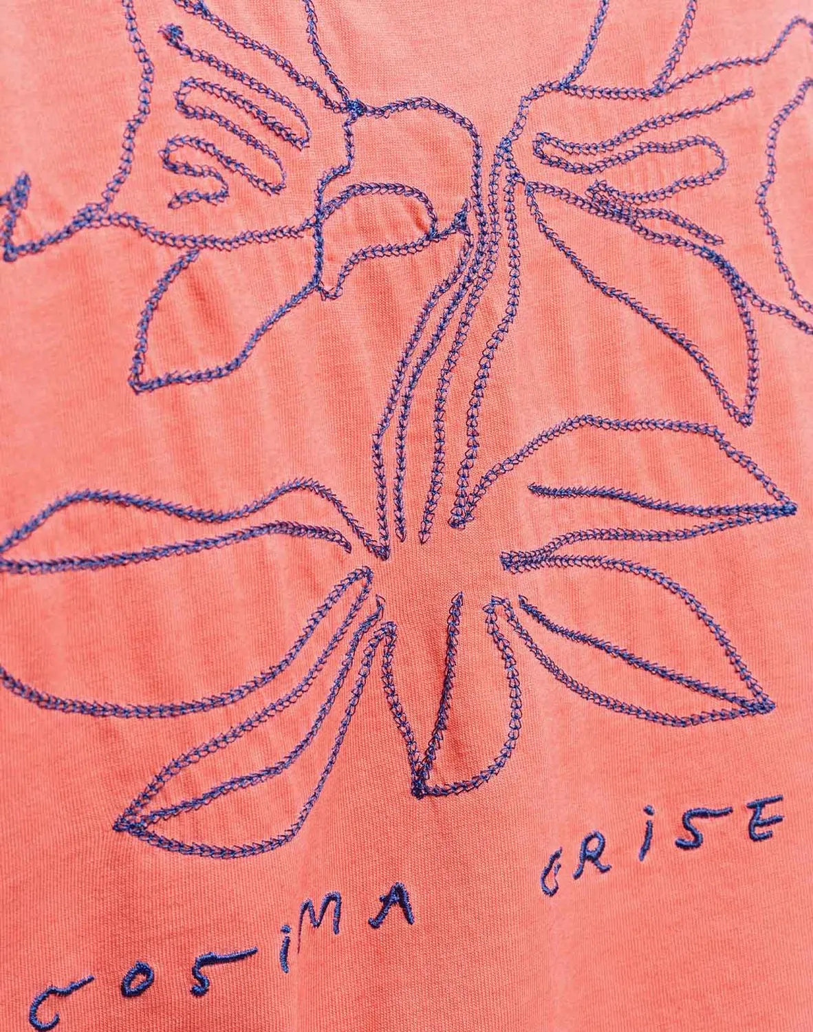 OLOW Cosima t-shirt rose minéral brodé