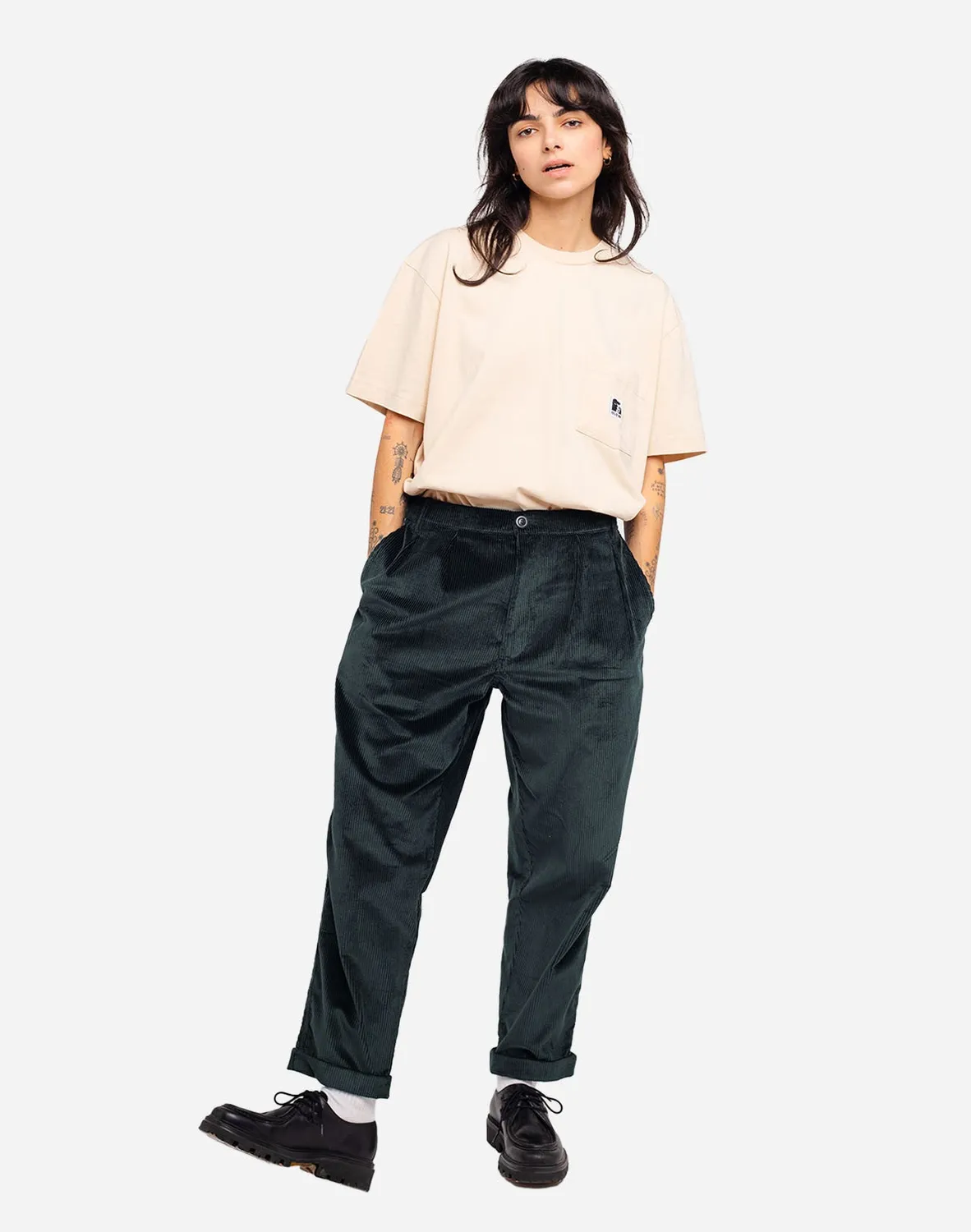 OLOW Sembo pantalon velours vert foncé
