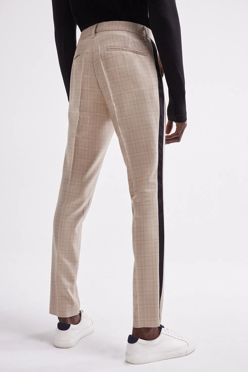 French Deal Tuxedo pantalon homme laine beige
