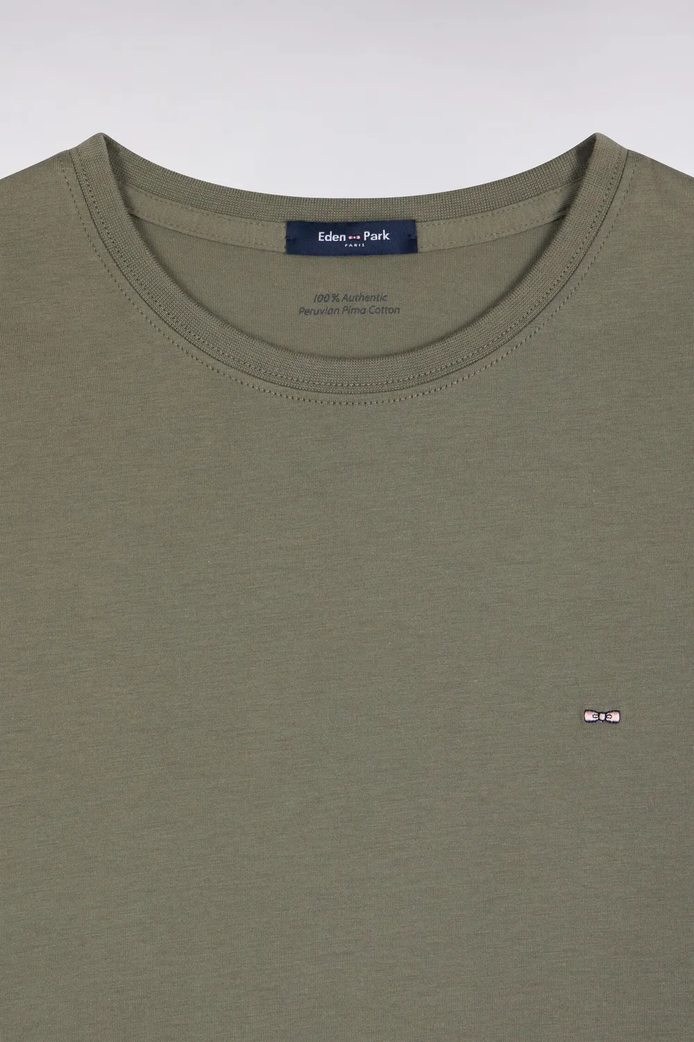 Eden Park H26MAITC0005 t-shirt kaki col rond droit